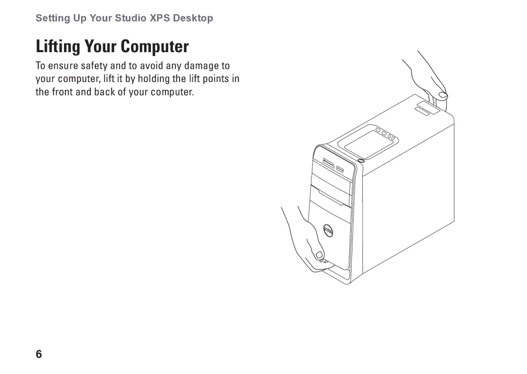 Dell D03M001 setup guide Lifting Your Computer 