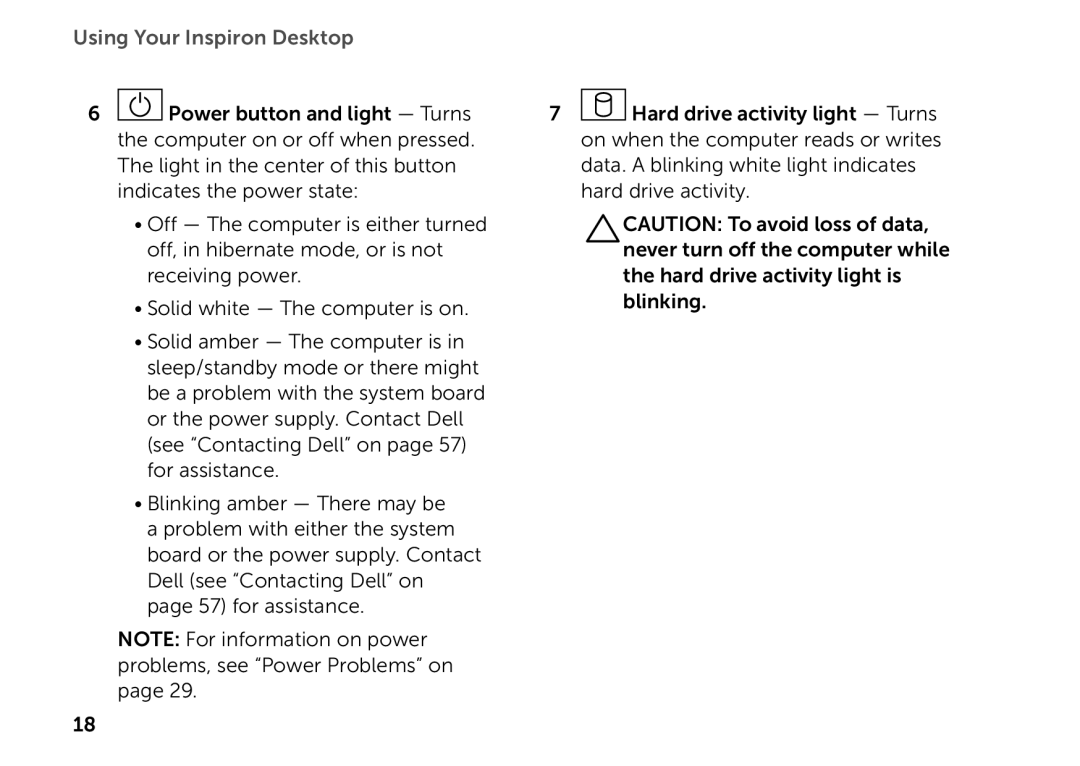 Dell D06D setup guide Using Your Inspiron Desktop 