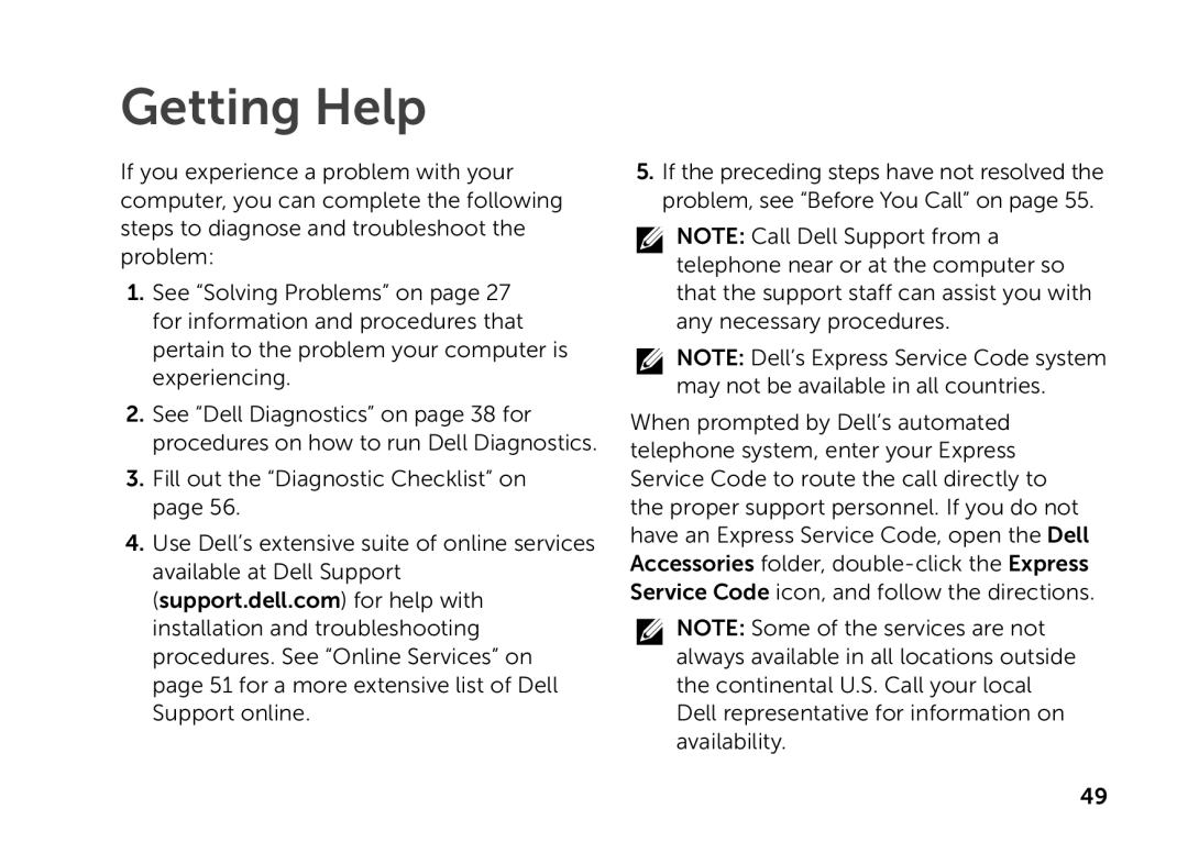 Dell D06D setup guide Getting Help 