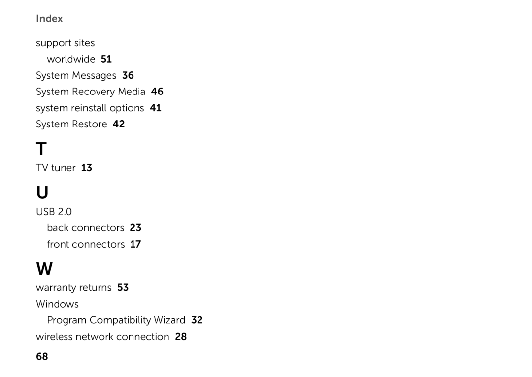 Dell D06D setup guide Index 