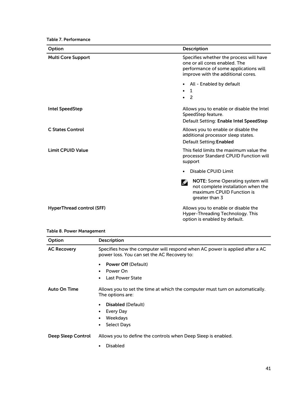 Dell D08S owner manual Performance 