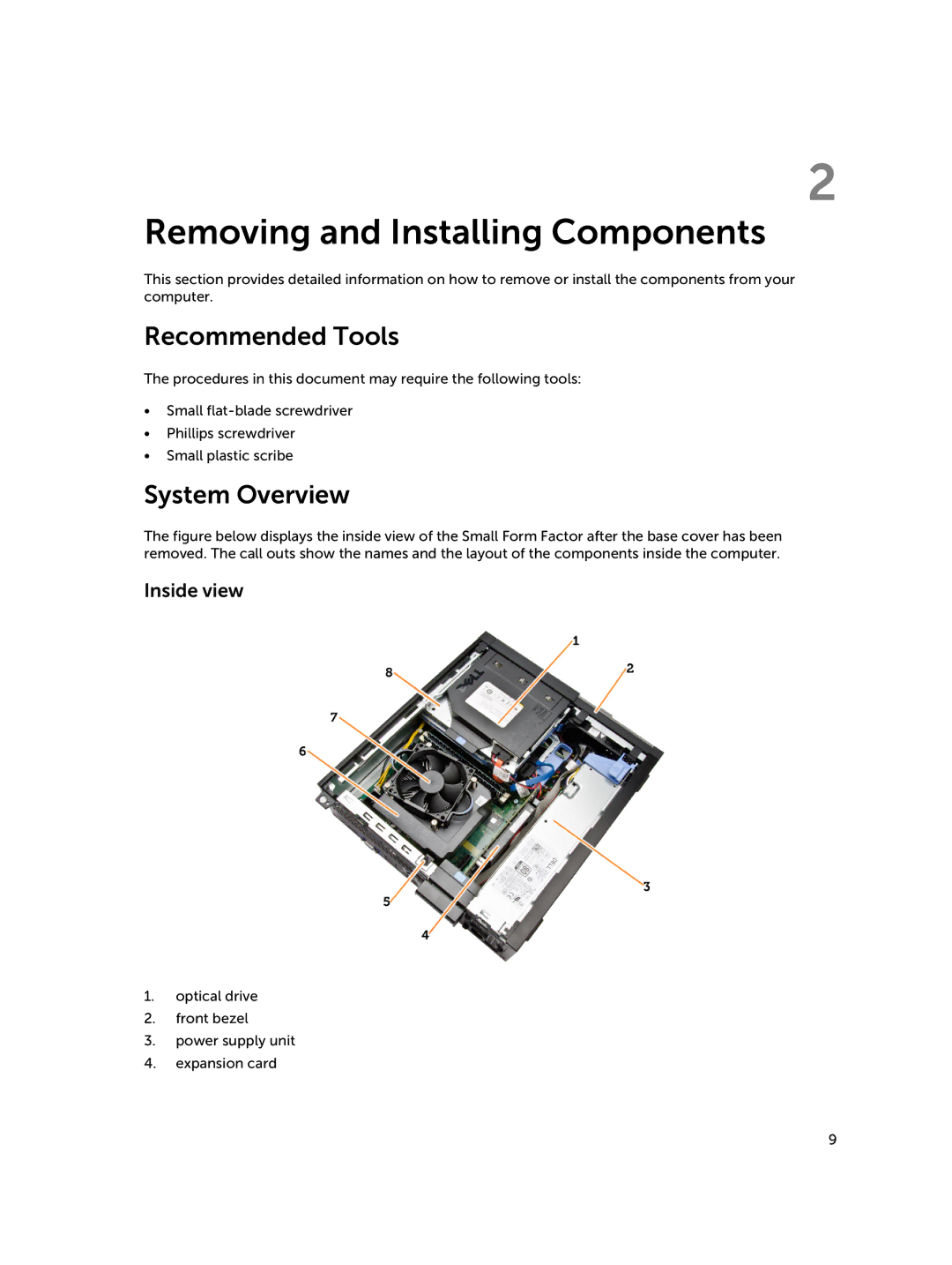 Dell D08S owner manual Removing and Installing Components, Recommended Tools, System Overview 