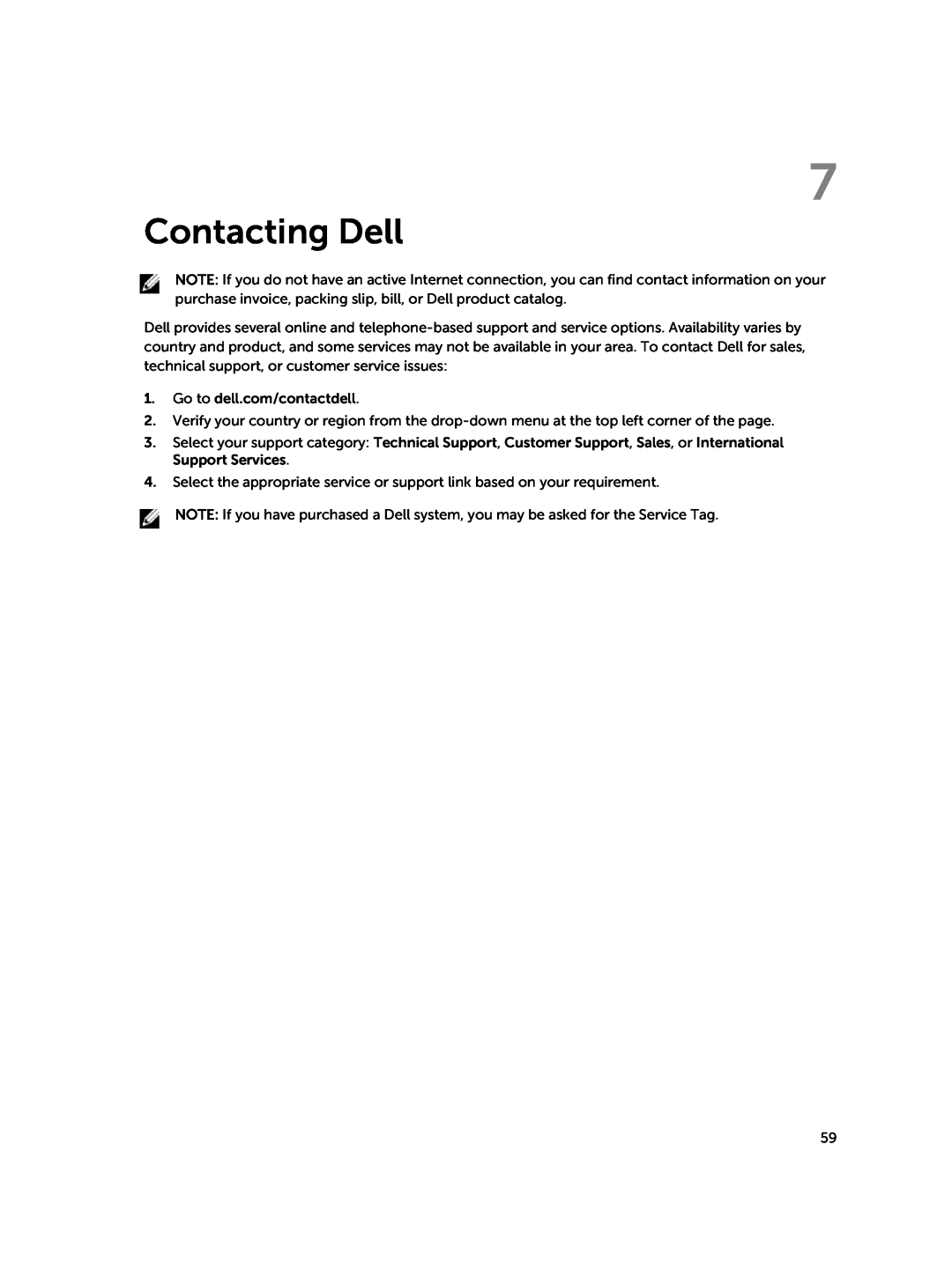 Dell D15M owner manual Contacting Dell 