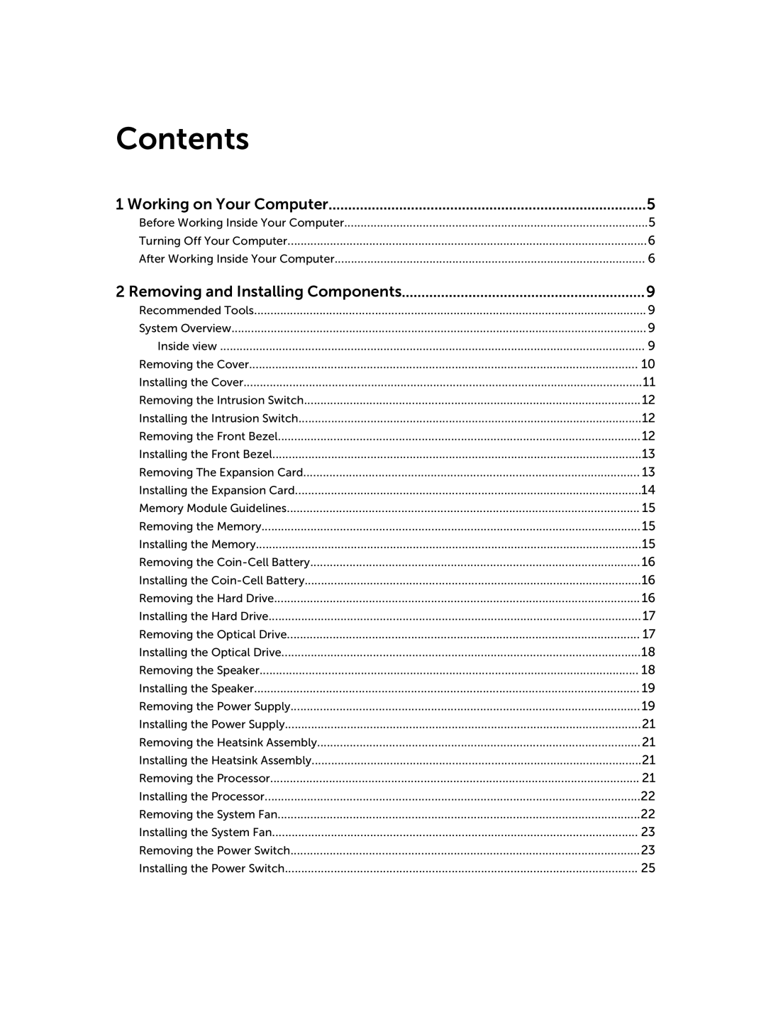 Dell D15M owner manual Contents 