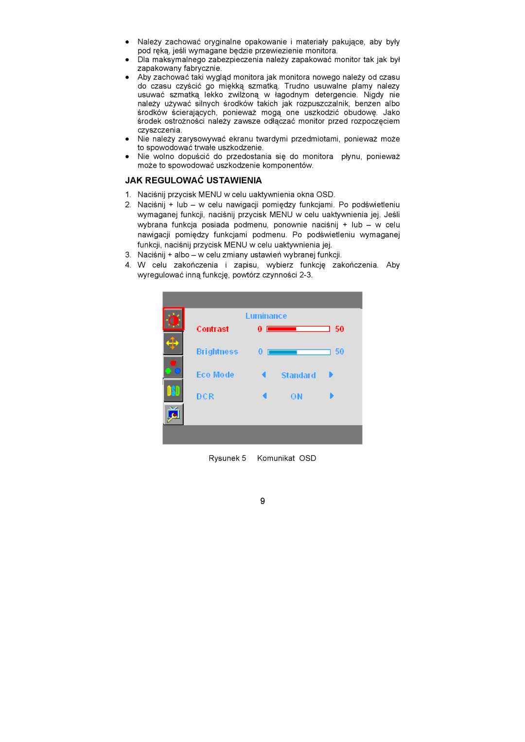 Dell D1901N user manual JAK Regulować Ustawienia 