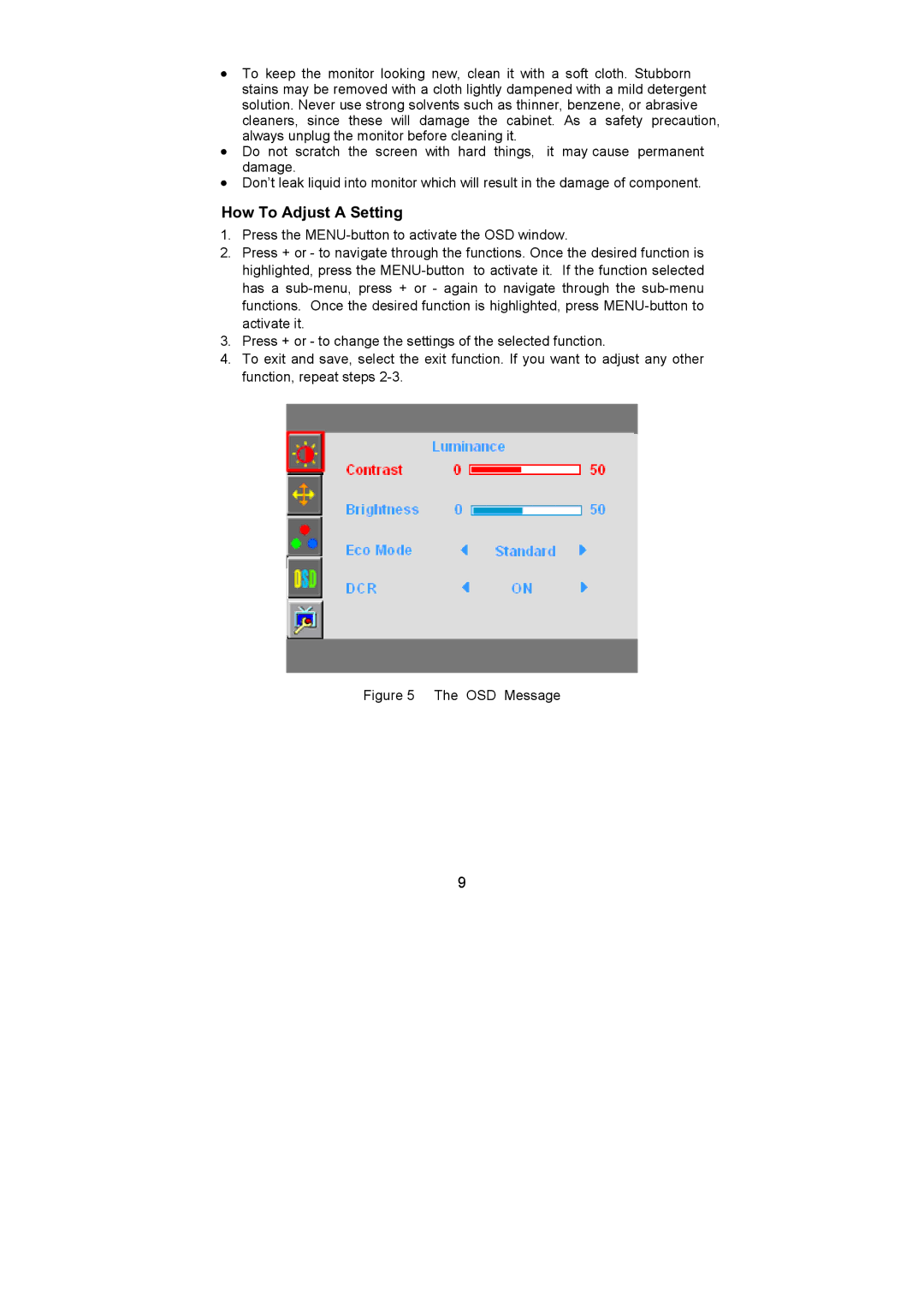 Dell D2201R user manual How To Adjust a Setting, OSD Message 