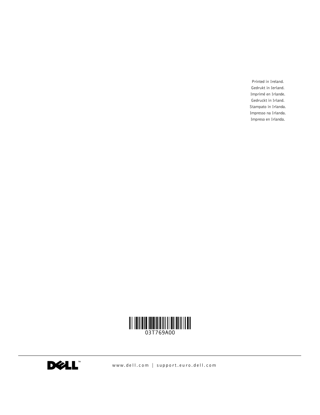 Dell D400 manual 03T769A00 