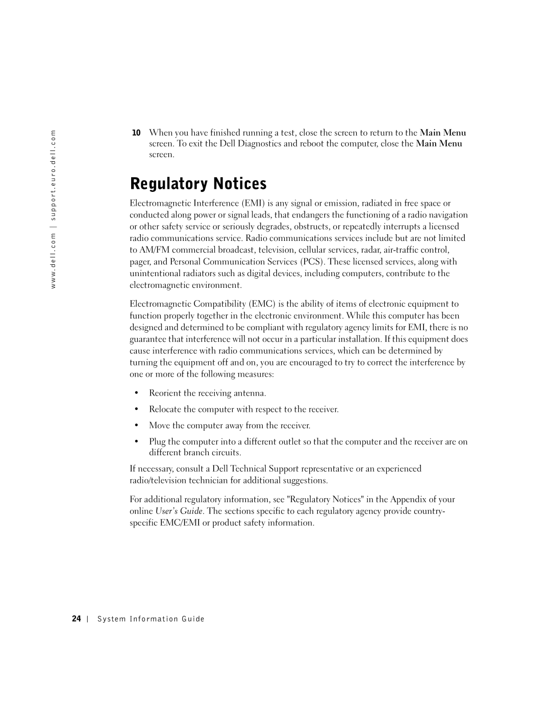 Dell D400 manual Regulatory Notices 