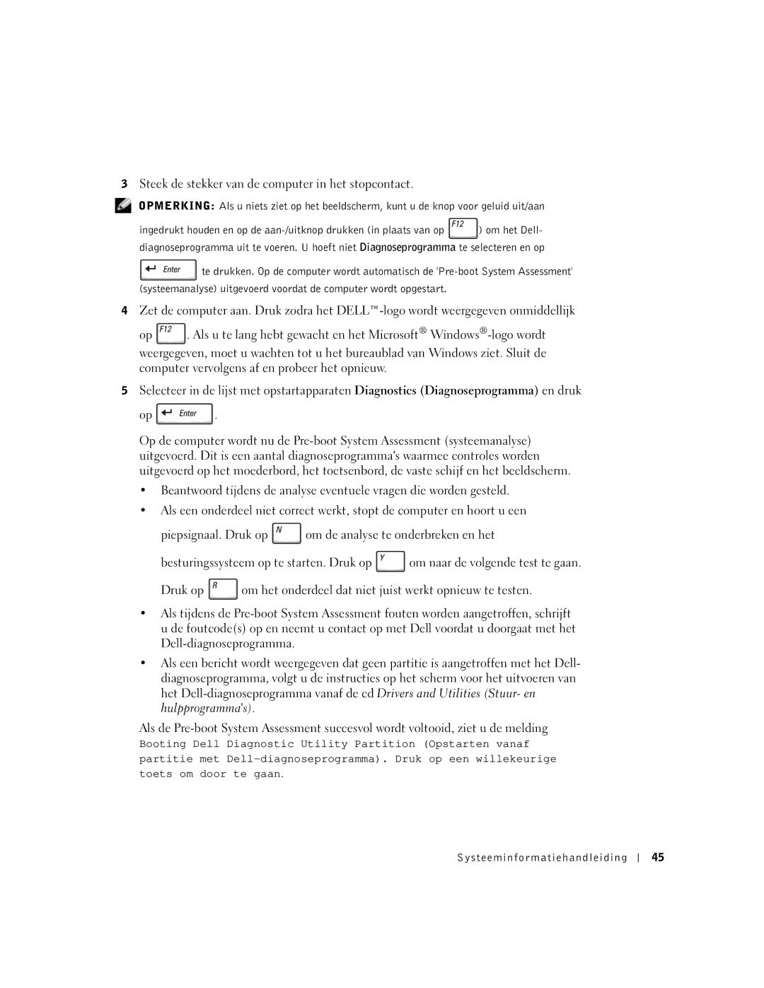 Dell D400 manual Steek de stekker van de computer in het stopcontact 