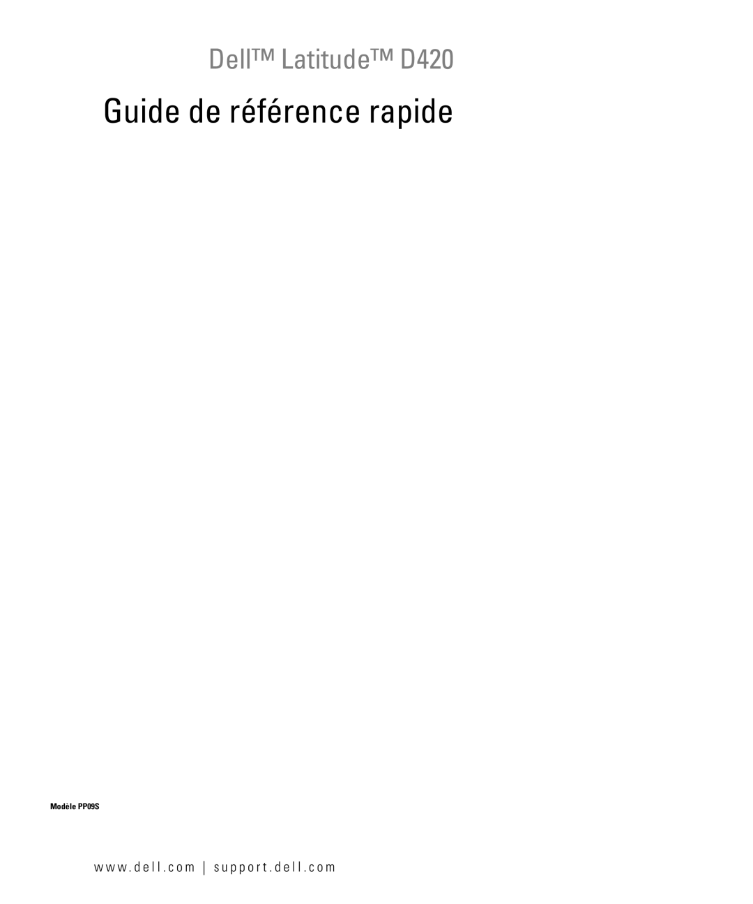 Dell D420 manual Guide de référence rapide 