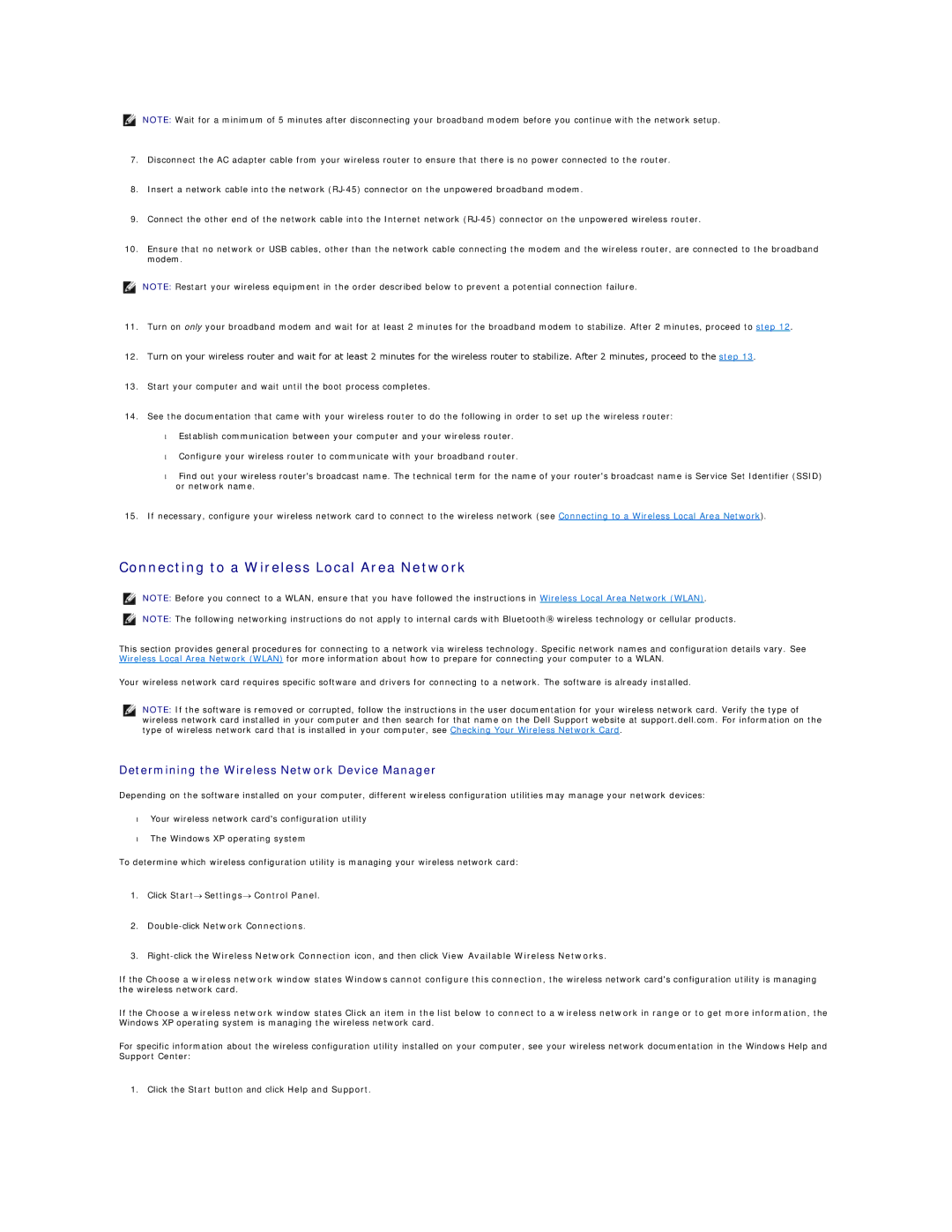 Dell D420 specifications Connecting to a Wireless Local Area Network, Determining the Wireless Network Device Manager 