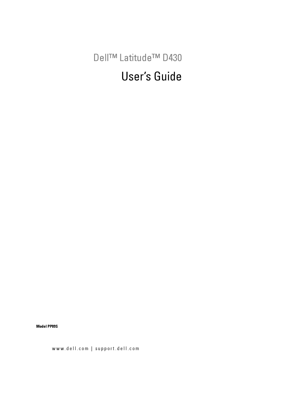 Dell D430 manual User’s Guide 