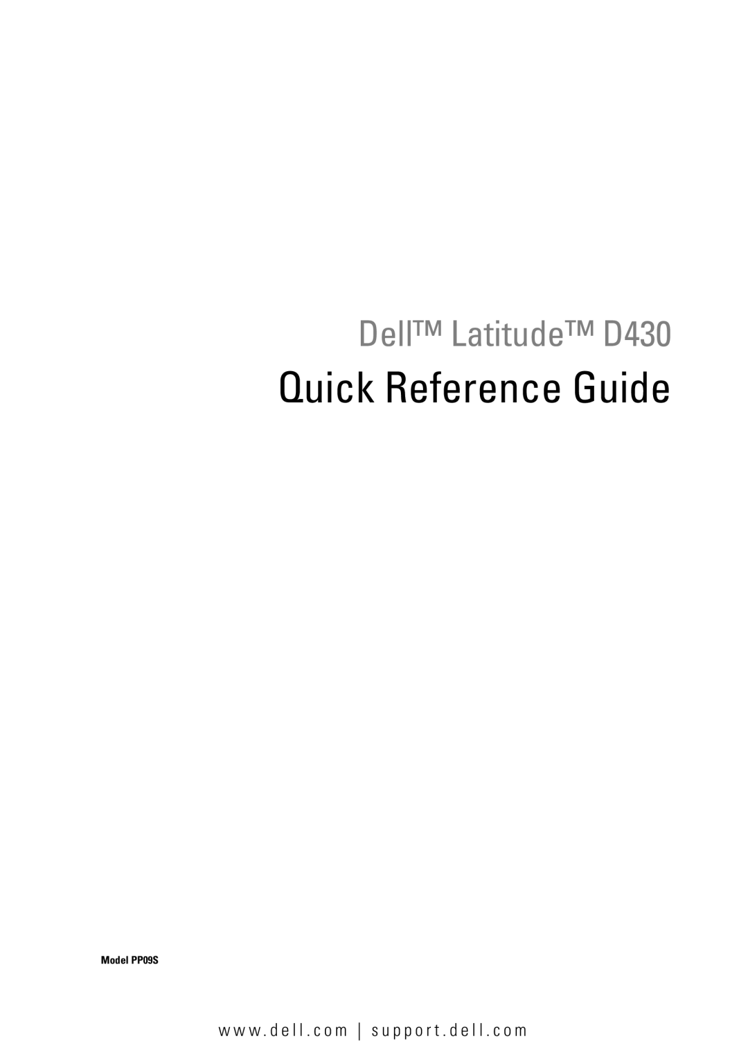 Dell D430 manual Quick Reference Guide 