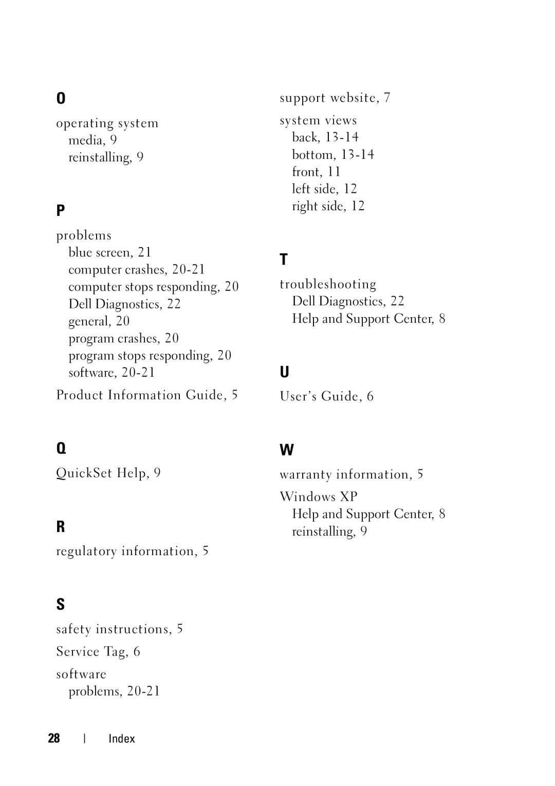 Dell D430 manual Index 