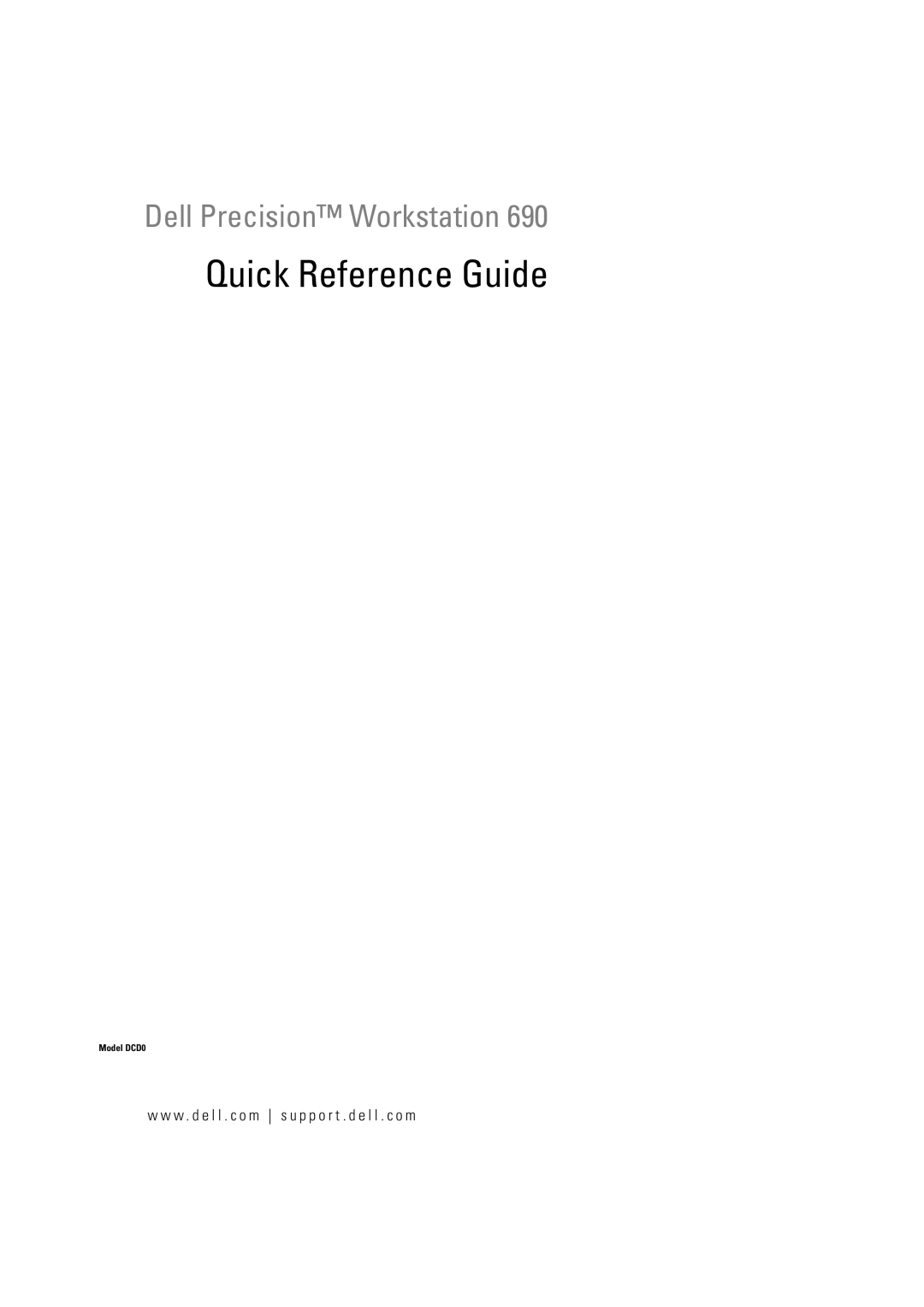 Dell D490 manual Quick Reference Guide, W . d e l l . c o m s u p p o r t . d e l l . c o m 