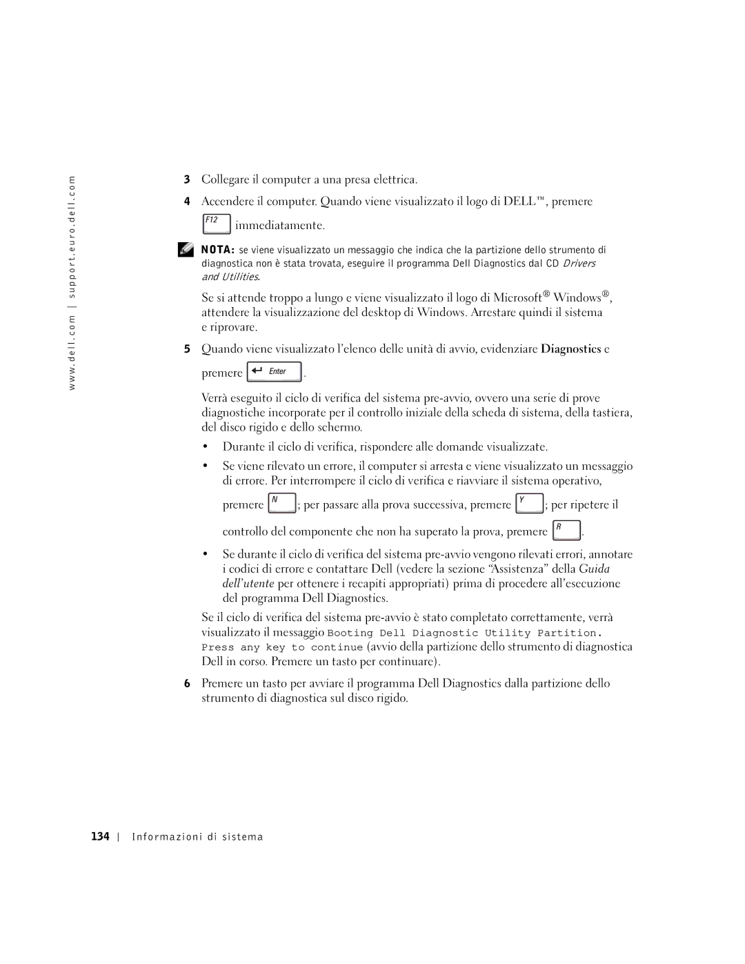 Dell D500 manual Informazioni di sistema 