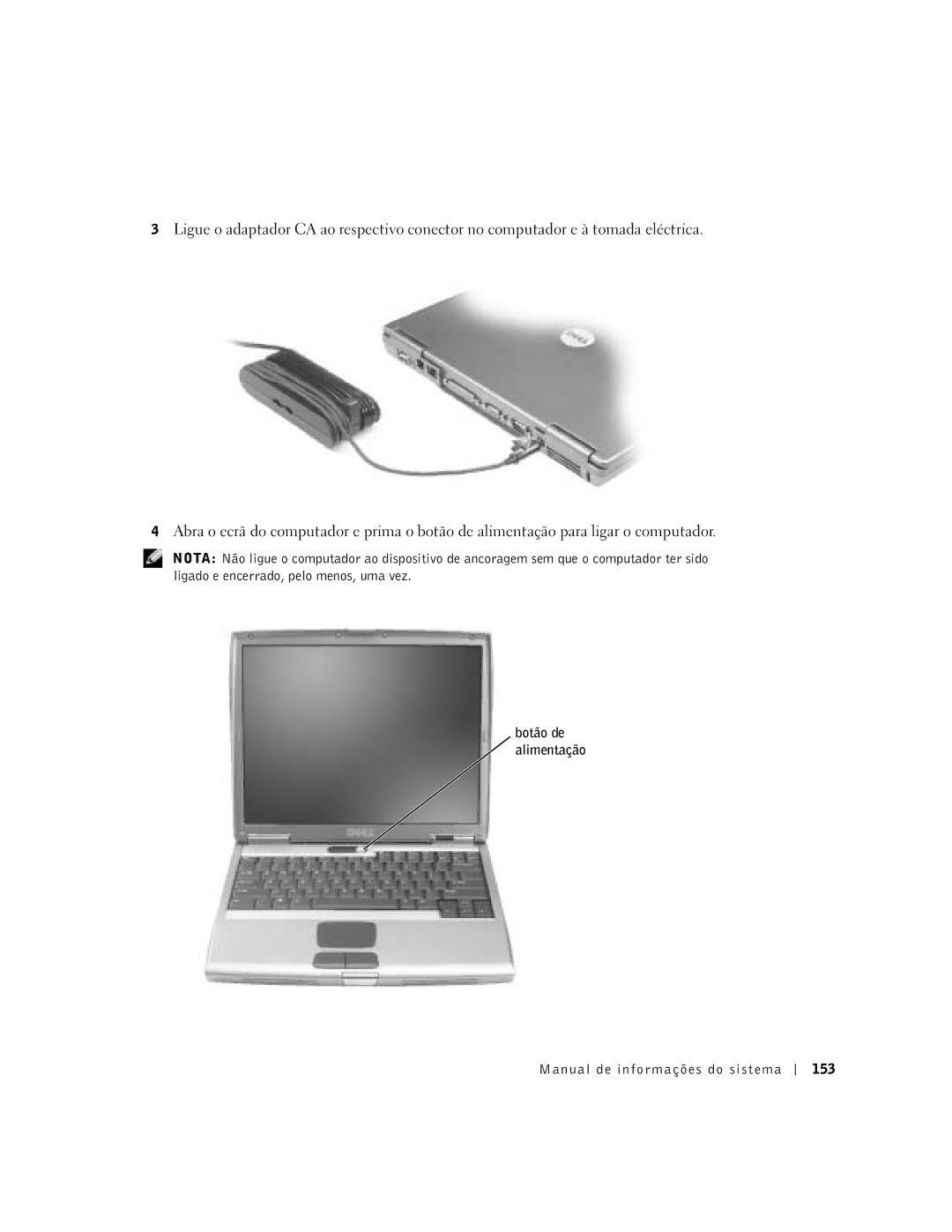 Dell D500 manual Manual de informações do sistema 153 