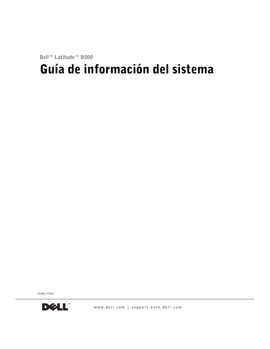 Dell D500 manual Guía de información del sistema 