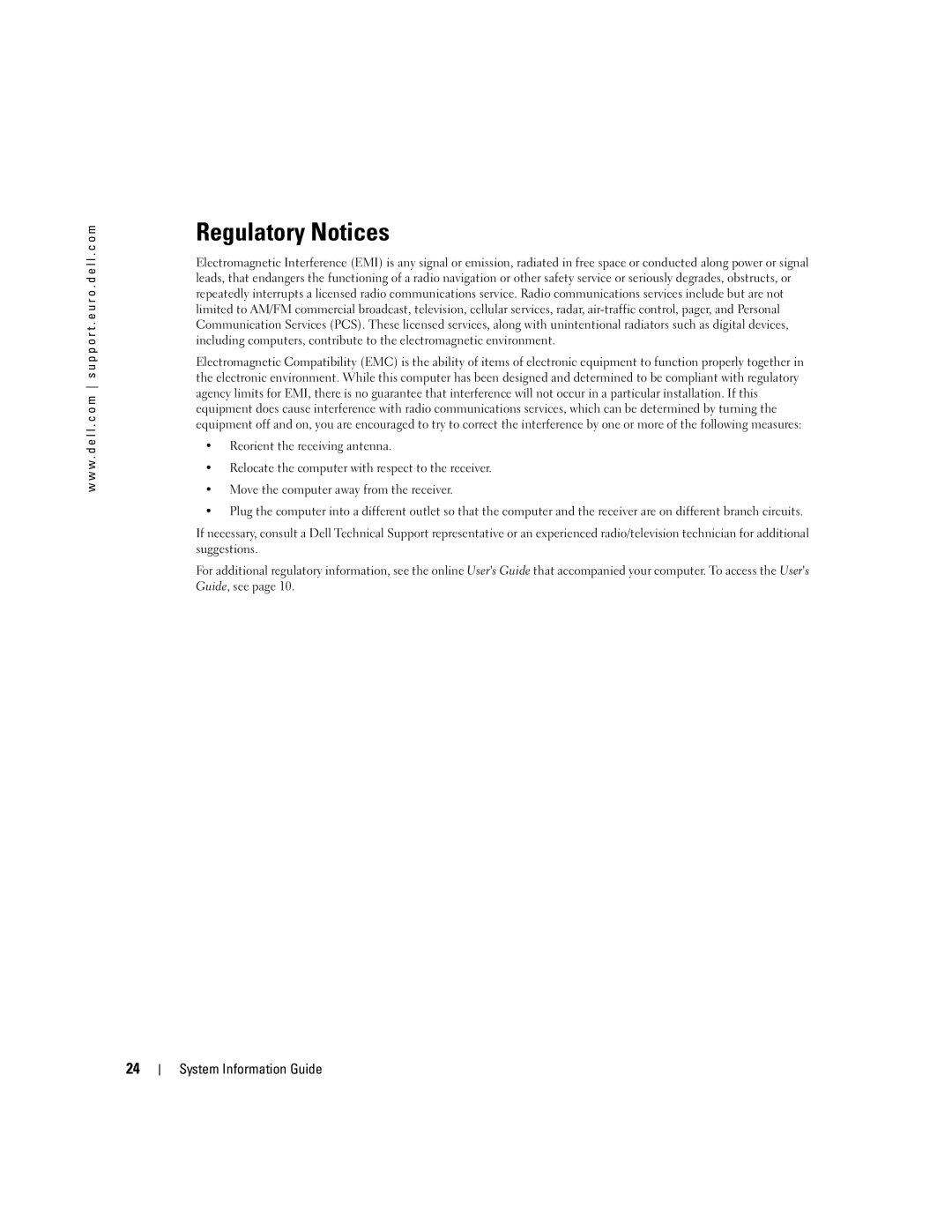 Dell D505 manual Regulatory Notices 