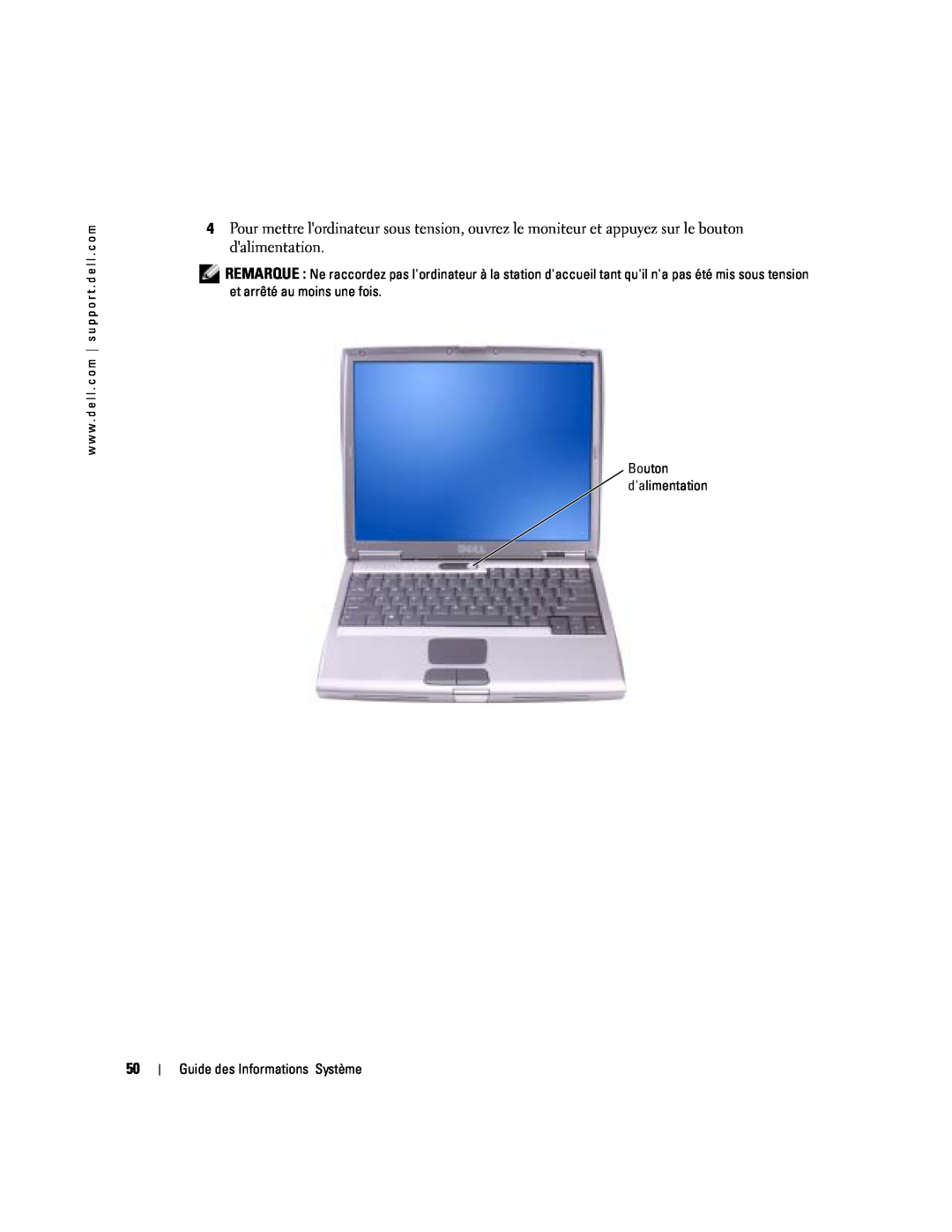 Dell D505 manual Guide des Informations Système 