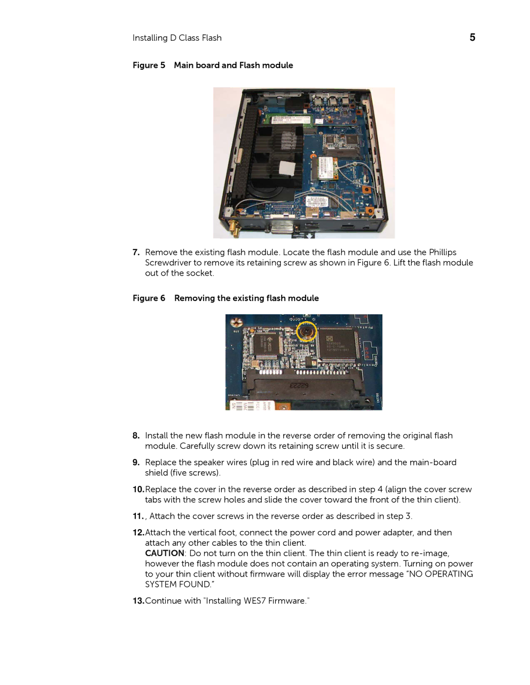 Dell D50D, D10D, D90DW manual Main board and Flash module 