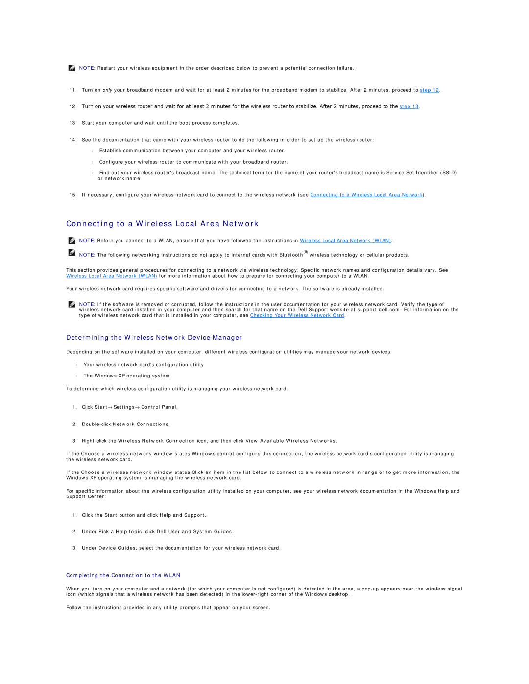 Dell D520 specifications Connecting to a Wireless Local Area Network, Determining the Wireless Network Device Manager 