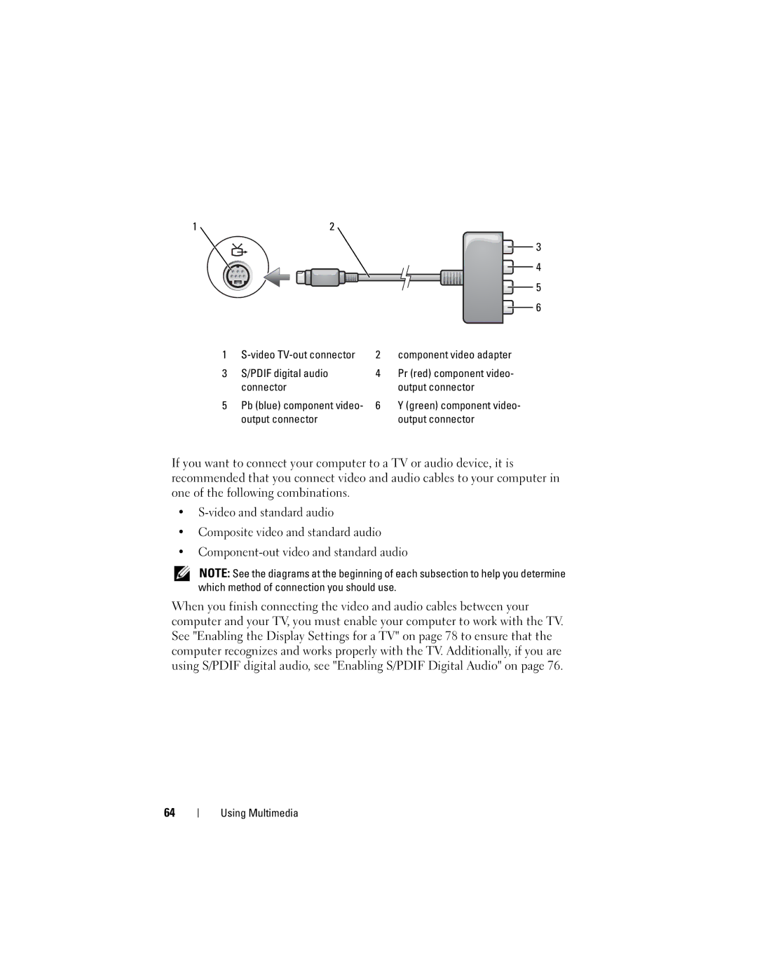 Dell D530 manual Connector Output connector 