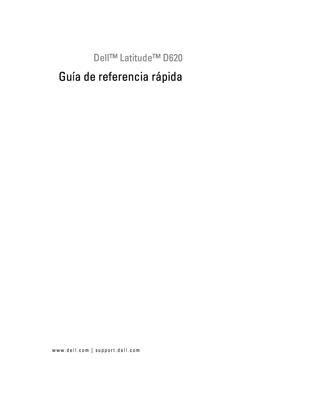 Dell manual Guía de referencia rápida, Dell Latitude D620 