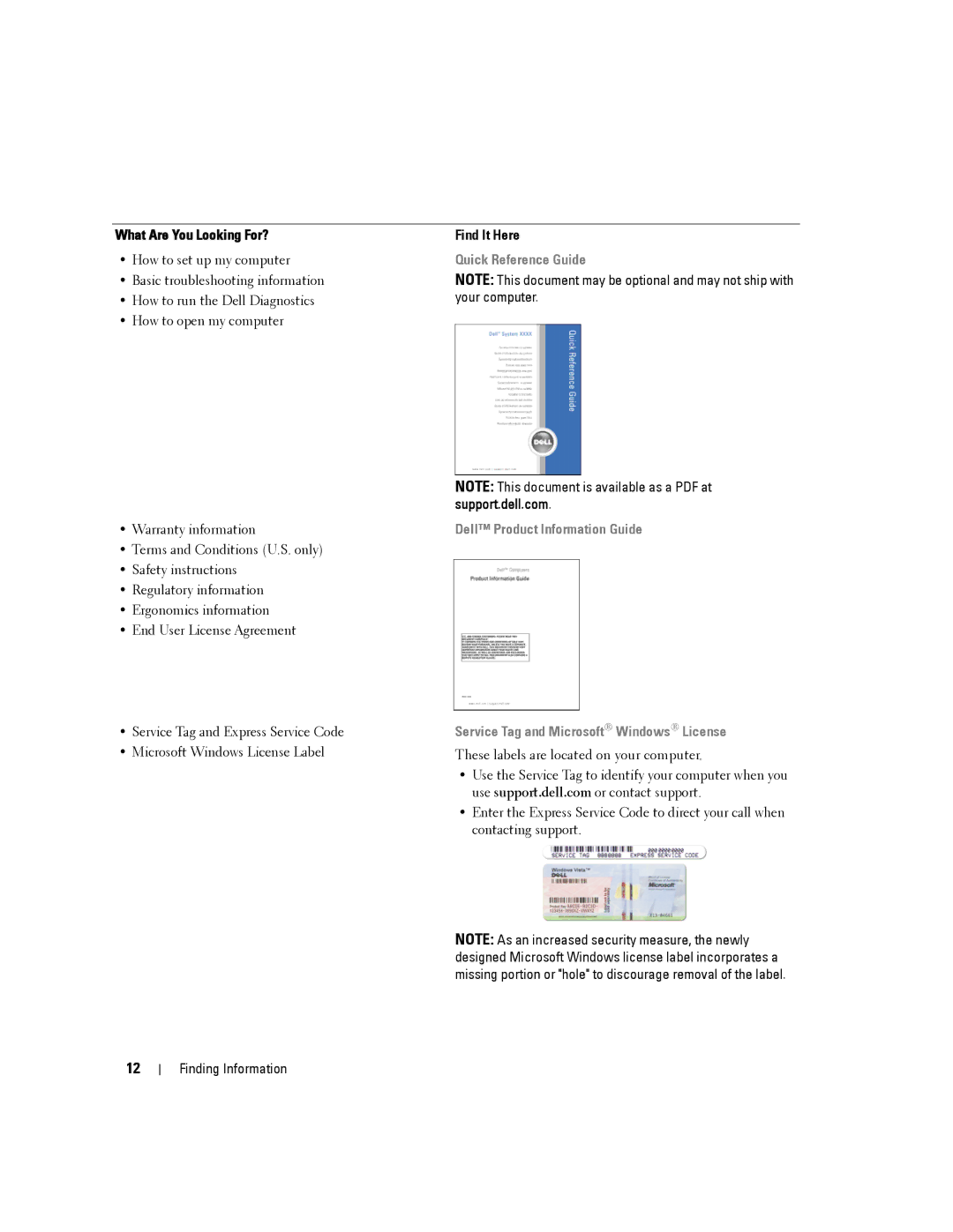 Dell D630-2X33GF1 manual Quick Reference Guide 