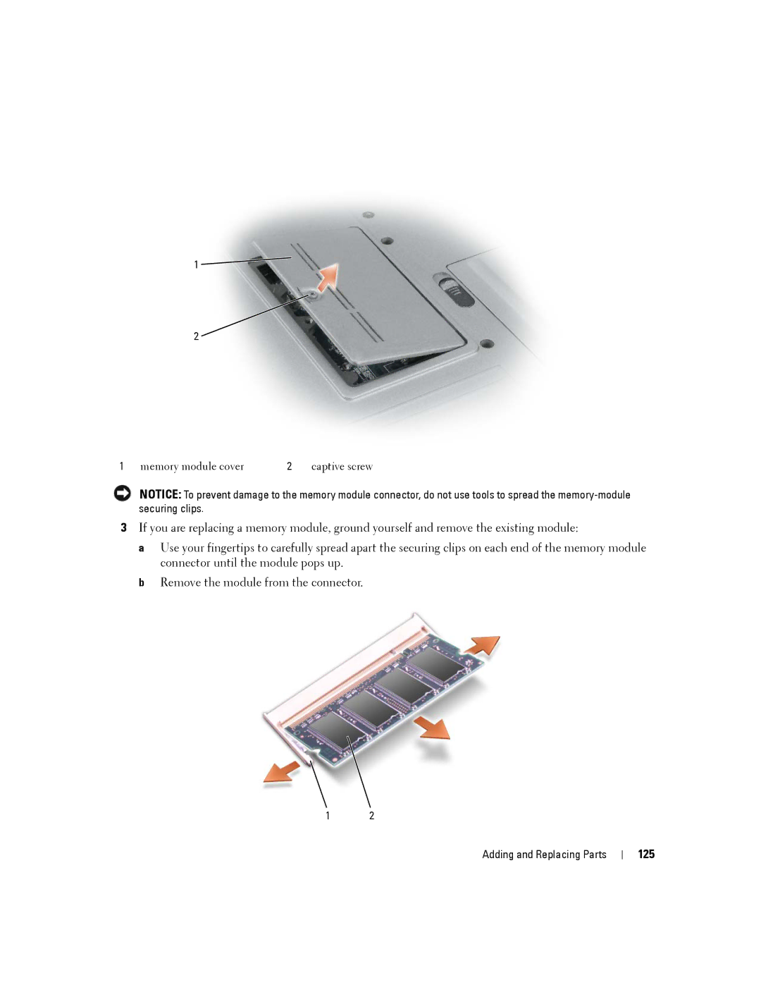 Dell D630-2X33GF1 manual 125 