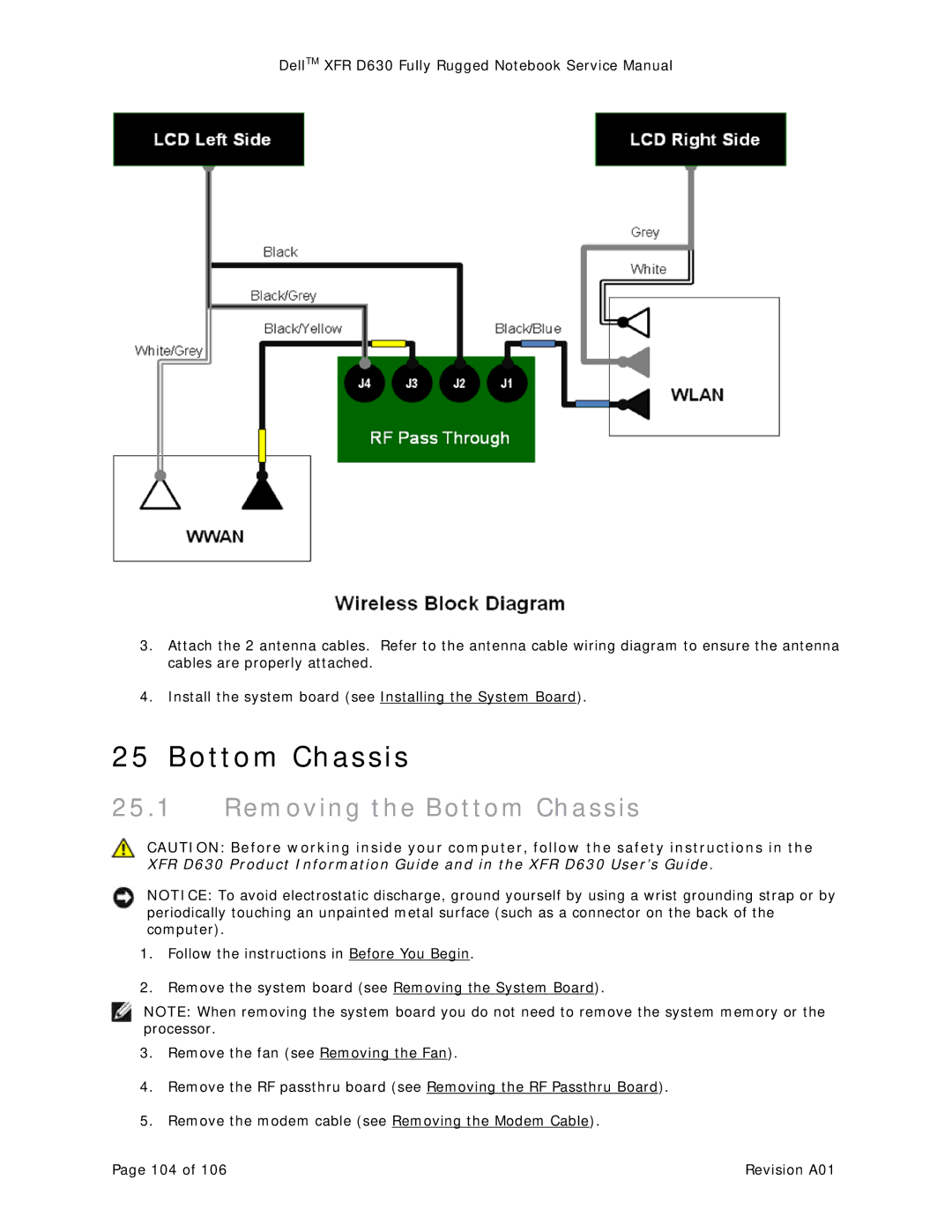 Dell D630 service manual Removing the Bottom Chassis 