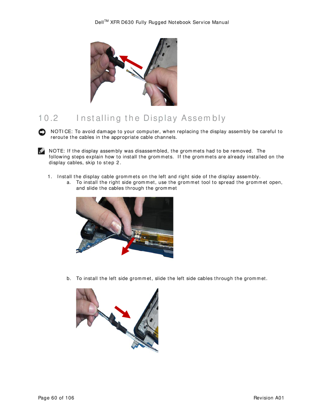 Dell D630 service manual Installing the Display Assembly 