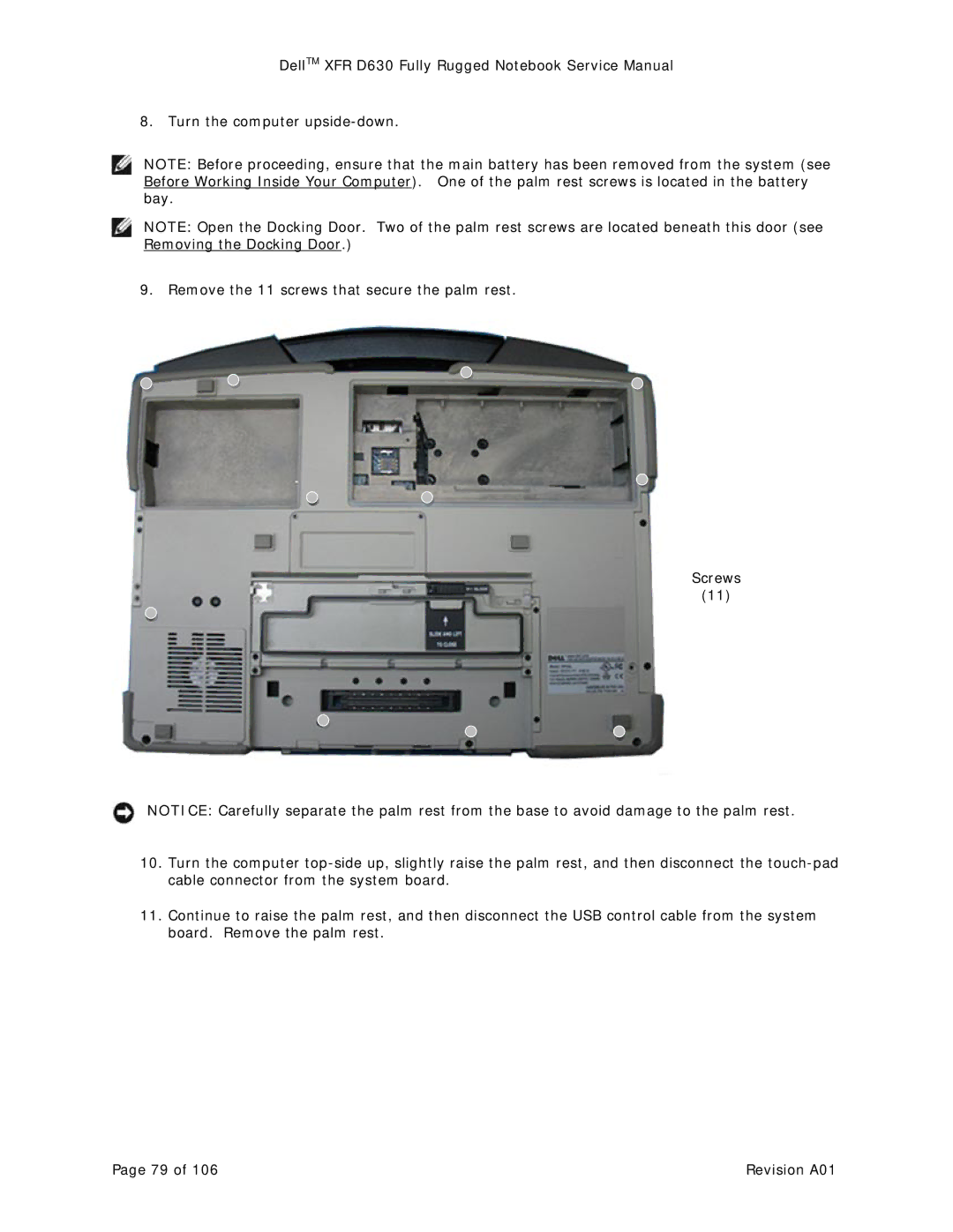 Dell D630 service manual Revision A01 