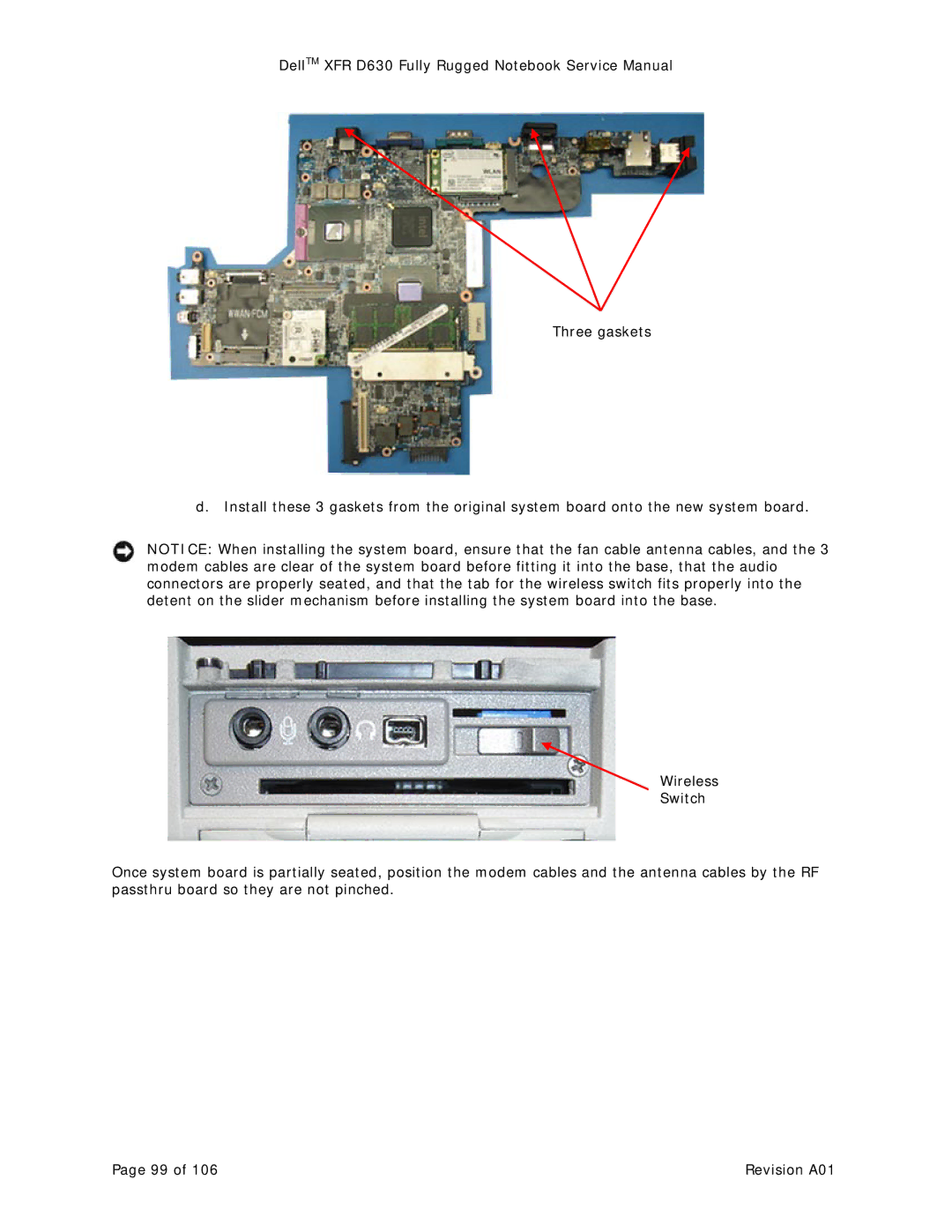 Dell D630 service manual Revision A01 