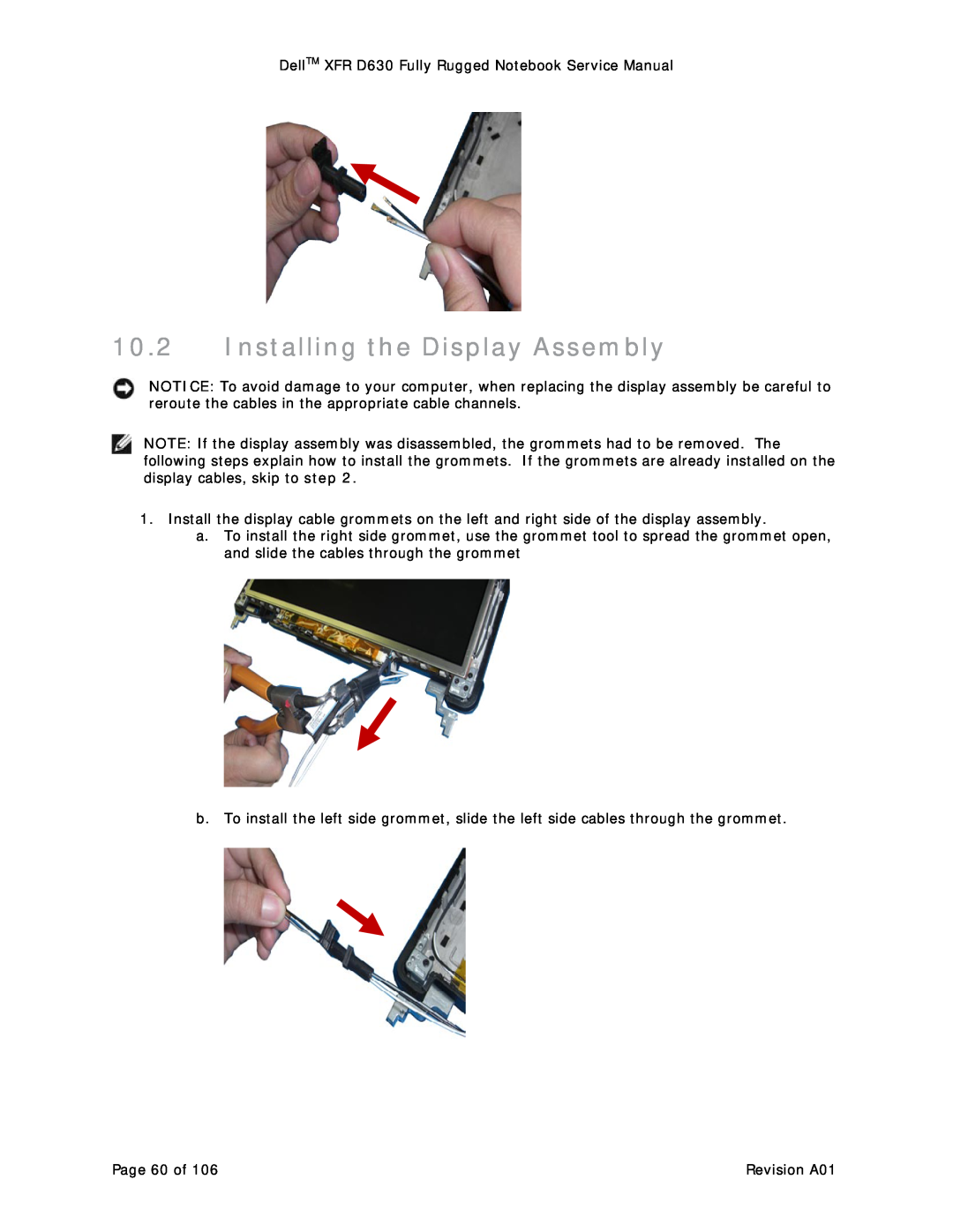 Dell D630 service manual Installing the Display Assembly 