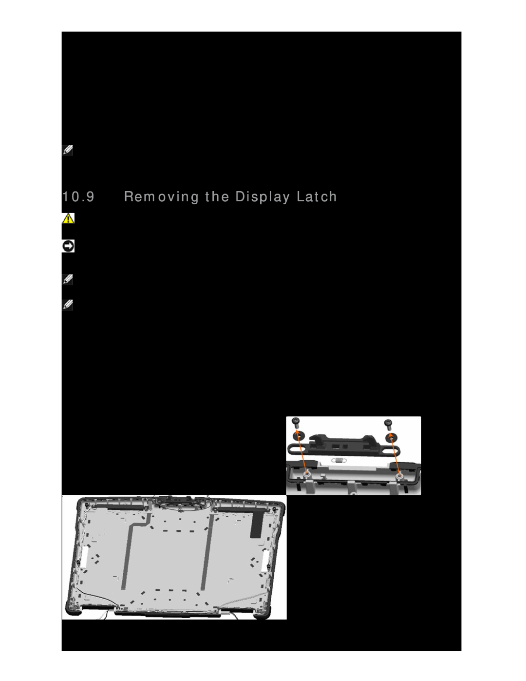 Dell D630 service manual Removing the Display Latch 