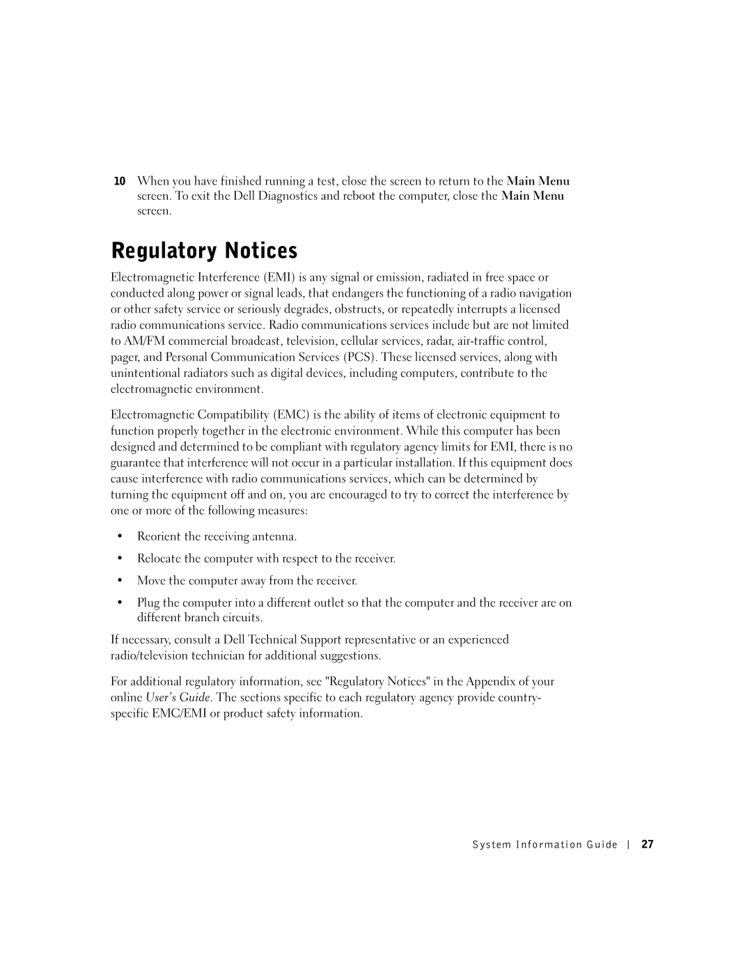 Dell D800 manual Regulatory Notices 