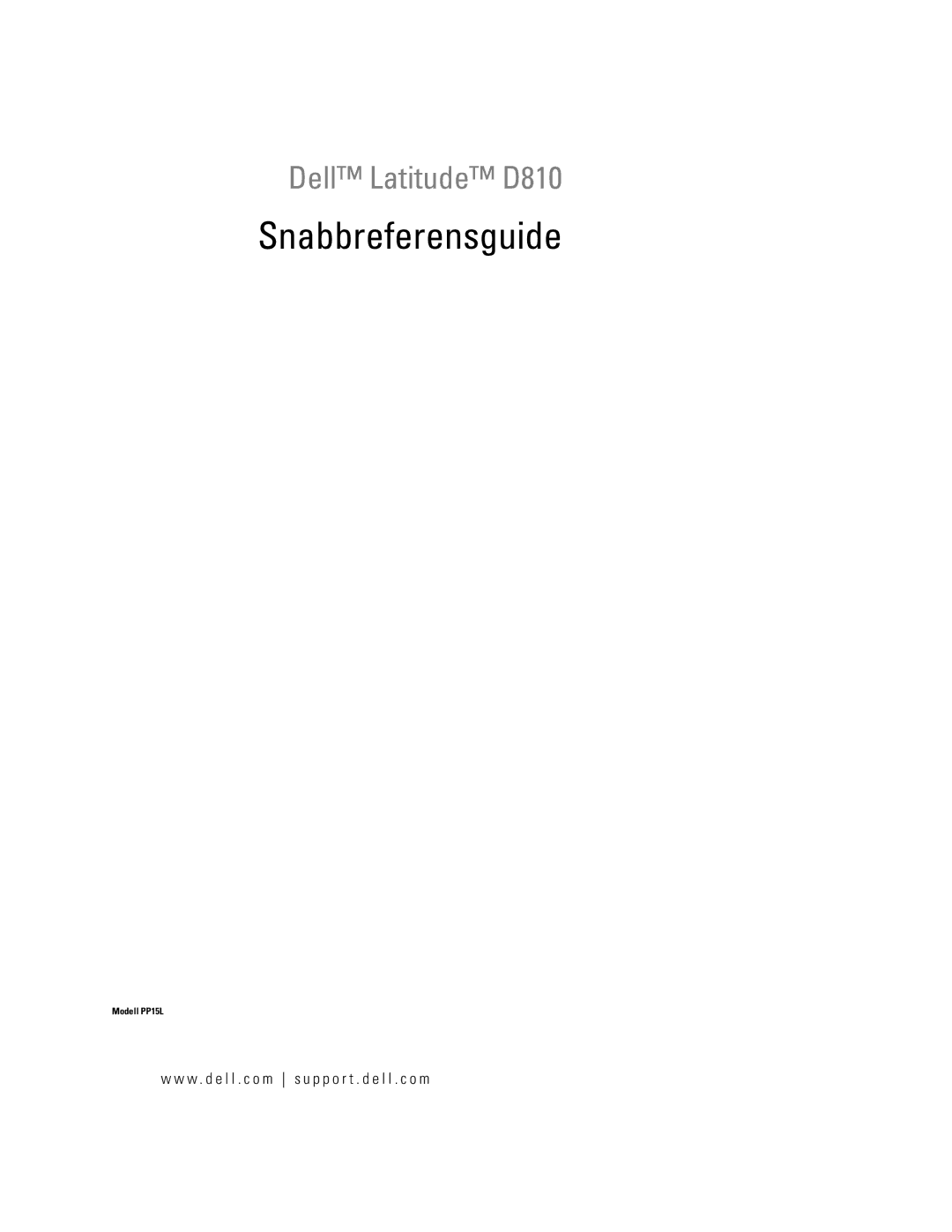 Dell D810 manual Snabbreferensguide 