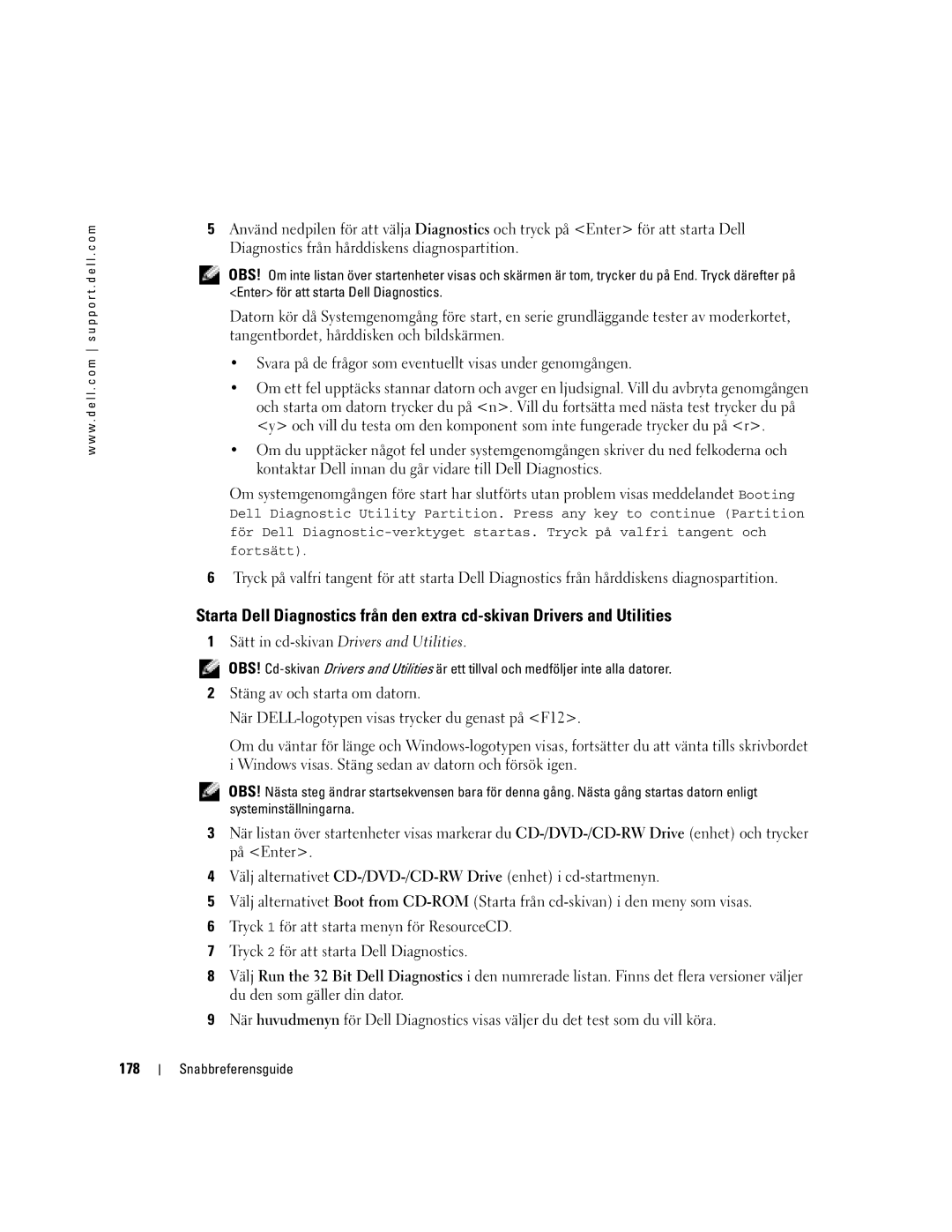 Dell D810 manual 178, Sätt in cd-skivanDrivers and Utilities 