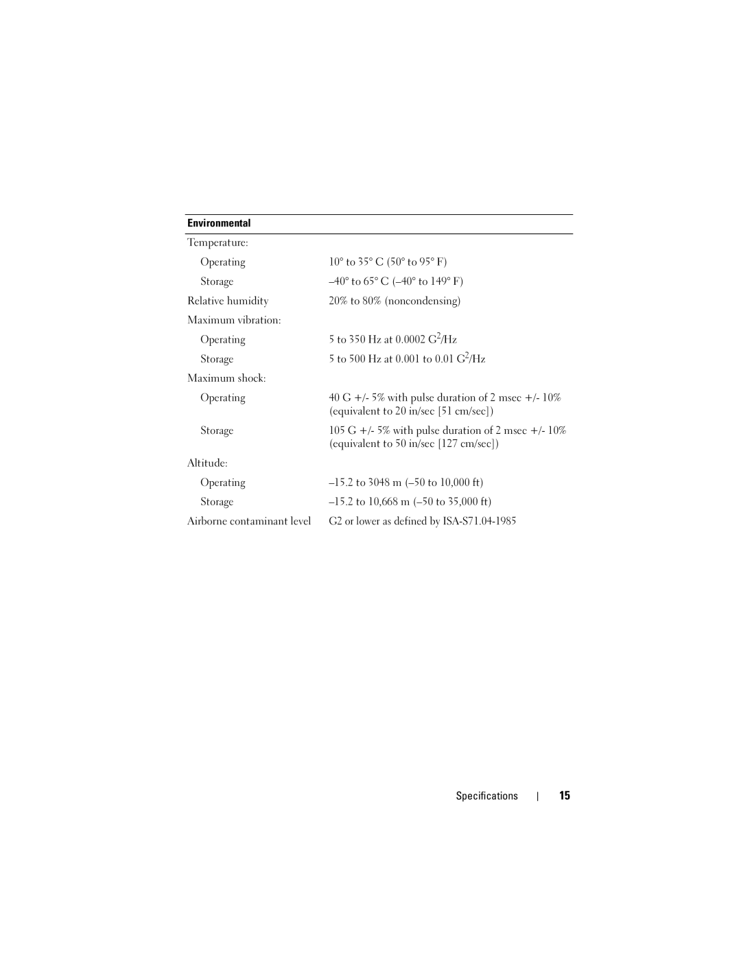 Dell DC01T specifications Equivalent to 20 in/sec 51 cm/sec 