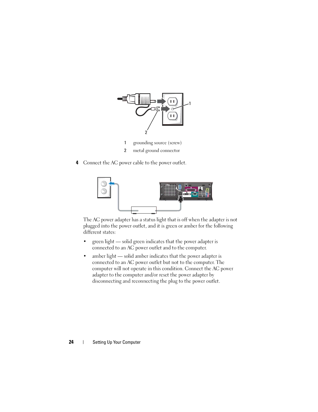 Dell DCCY, H698D, DCTR, DCNE specifications Grounding source screw Metal ground connector 