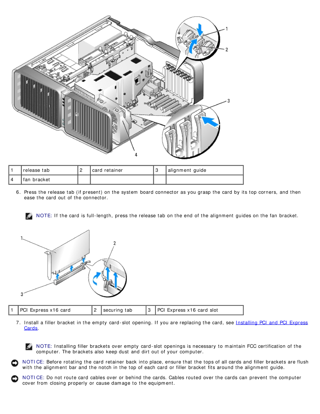 Dell 710 H2C, DCDO service manual Release tab Card retainer 