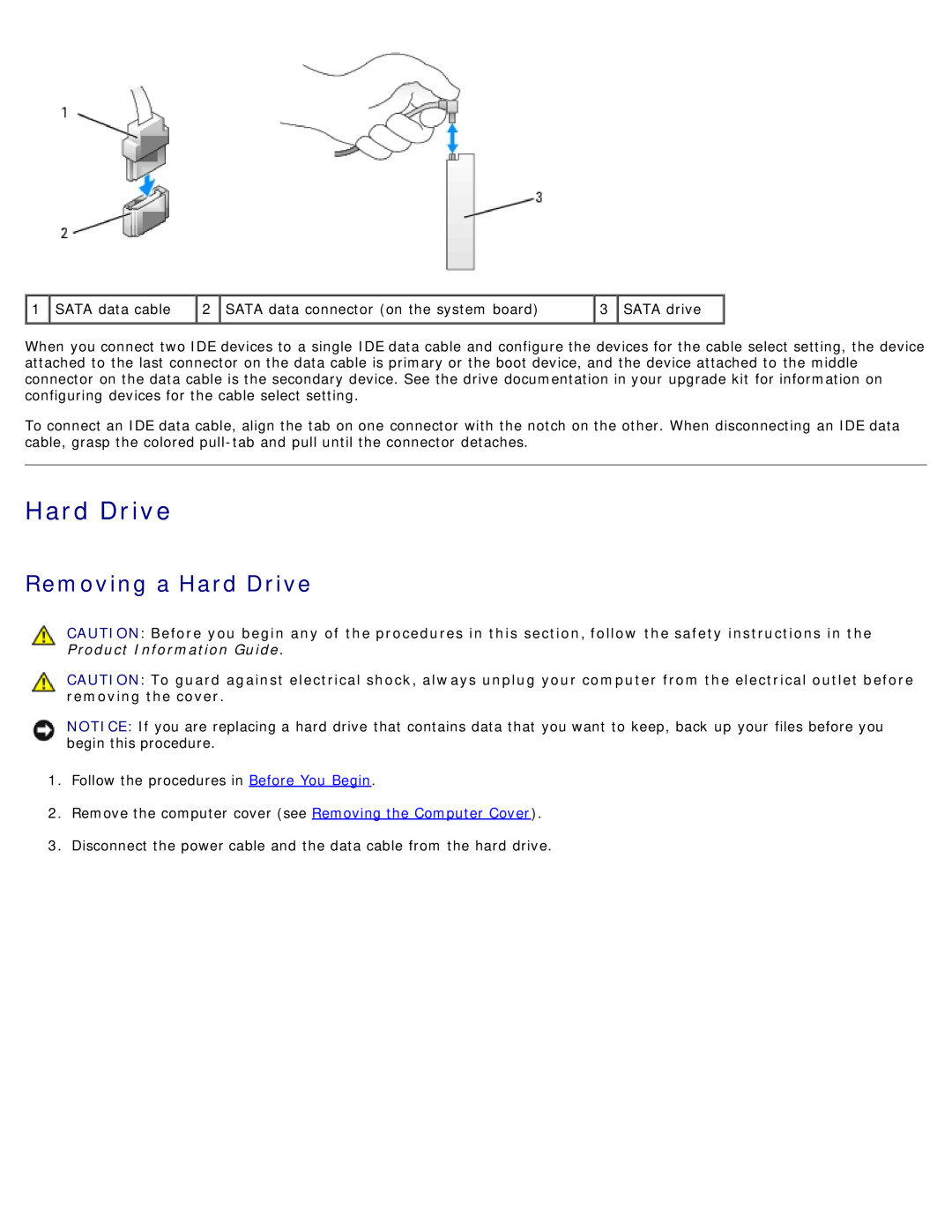 Dell 710 H2C, DCDO service manual Removing a Hard Drive 