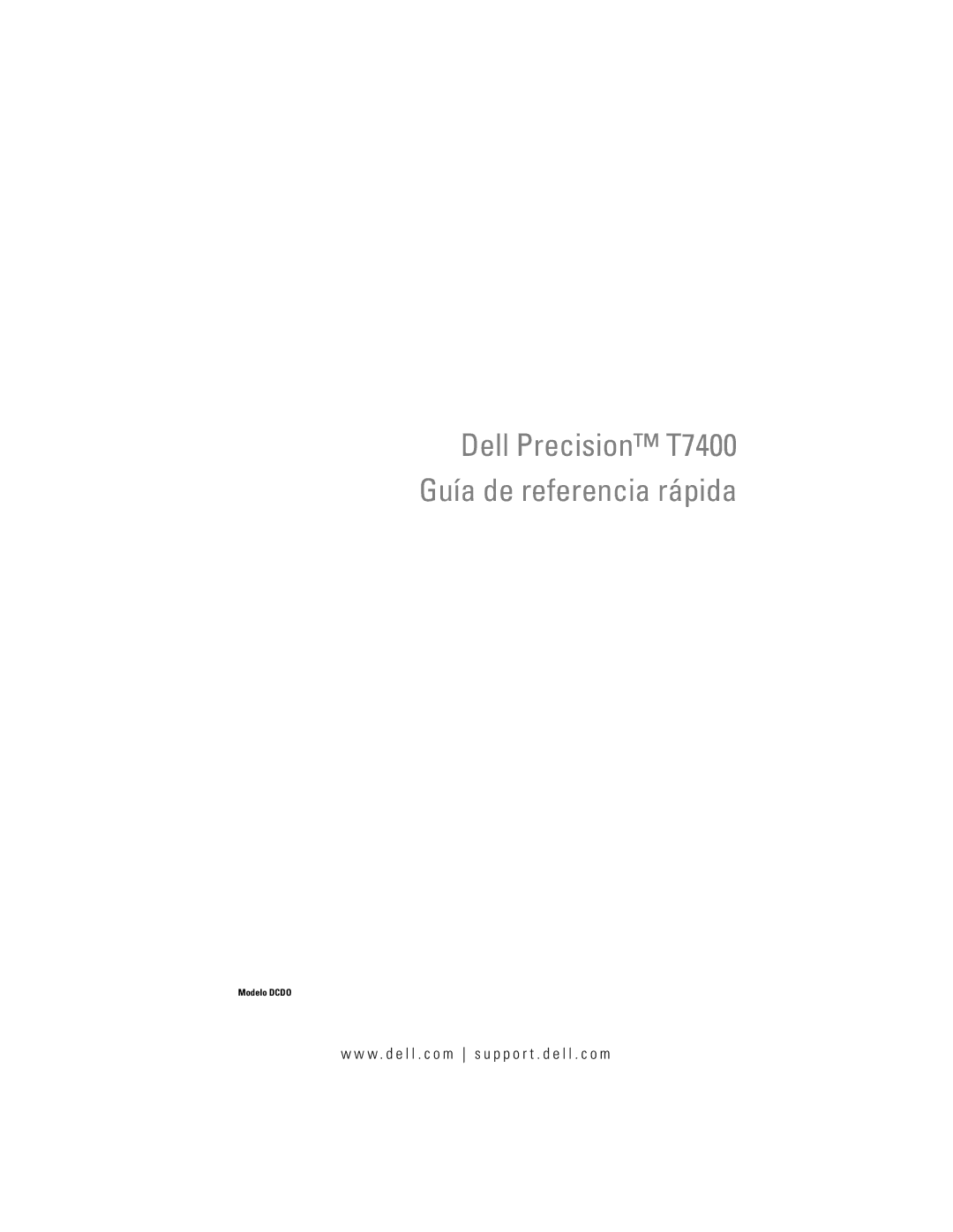 Dell DCDO manual Dell Precision T7400 Guía de referencia rápida 