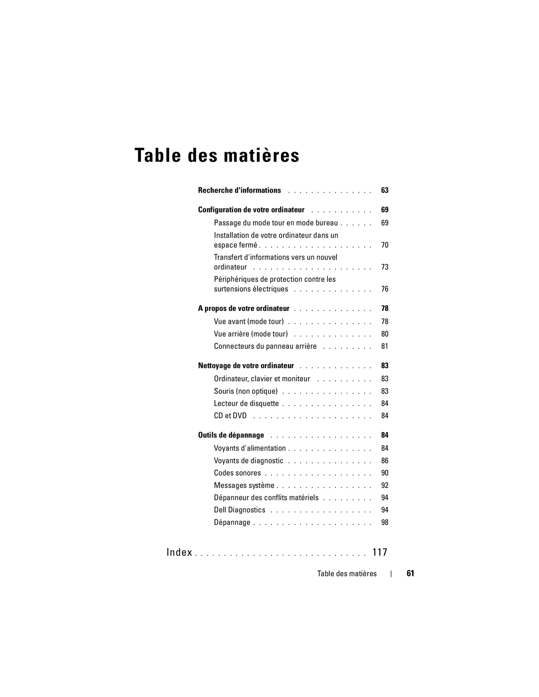 Dell DCDO manual Configuration de votre ordinateur, Propos de votre ordinateur, Nettoyage de votre ordinateur 