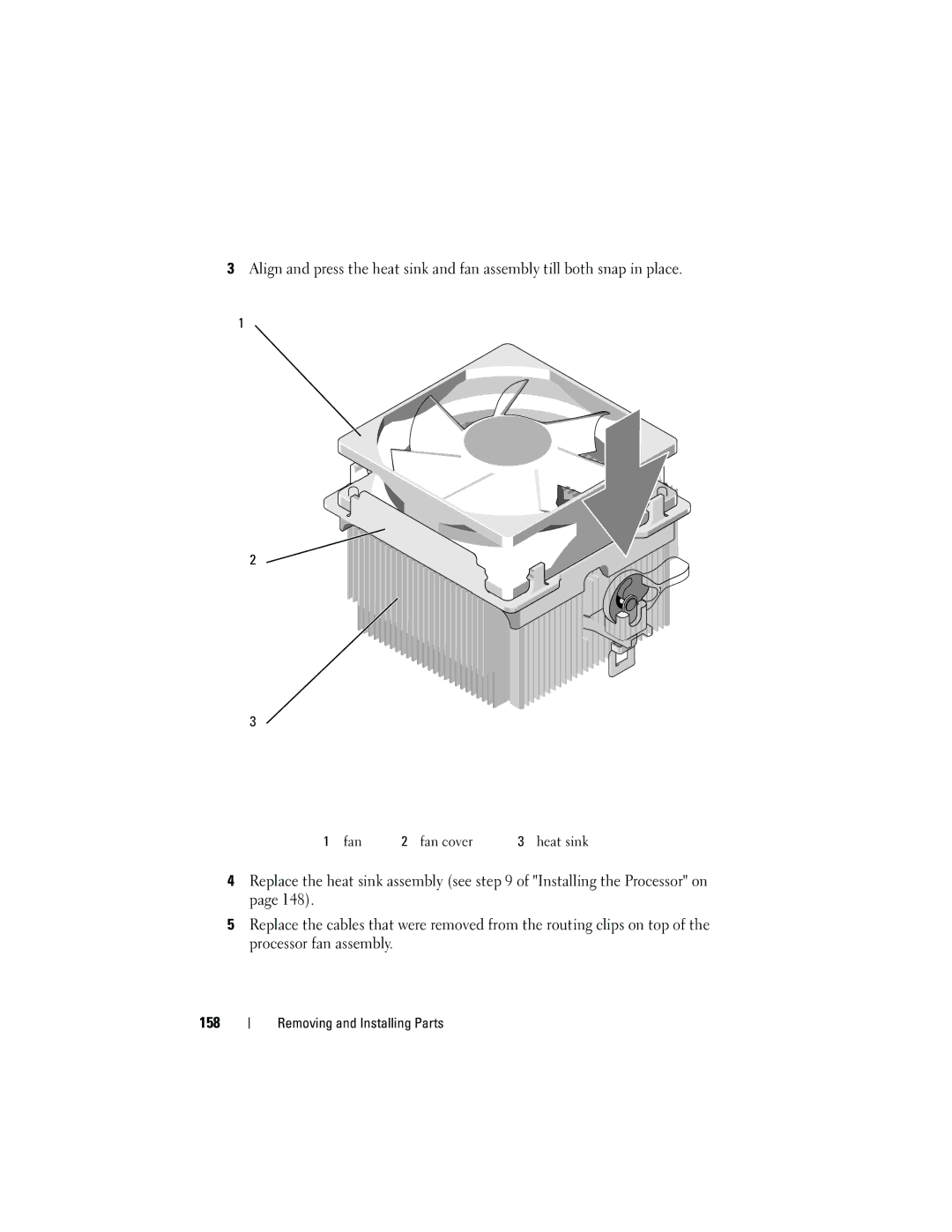 Dell DCMA owner manual Fan Fan cover Heat sink 