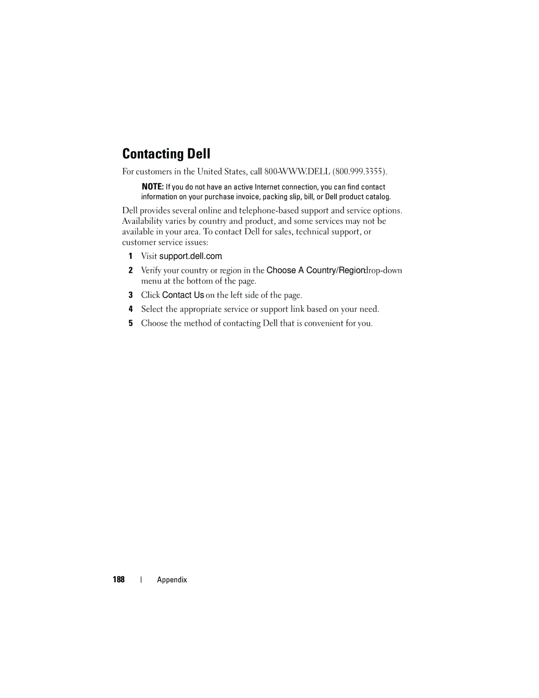 Dell DCMA owner manual Contacting Dell 