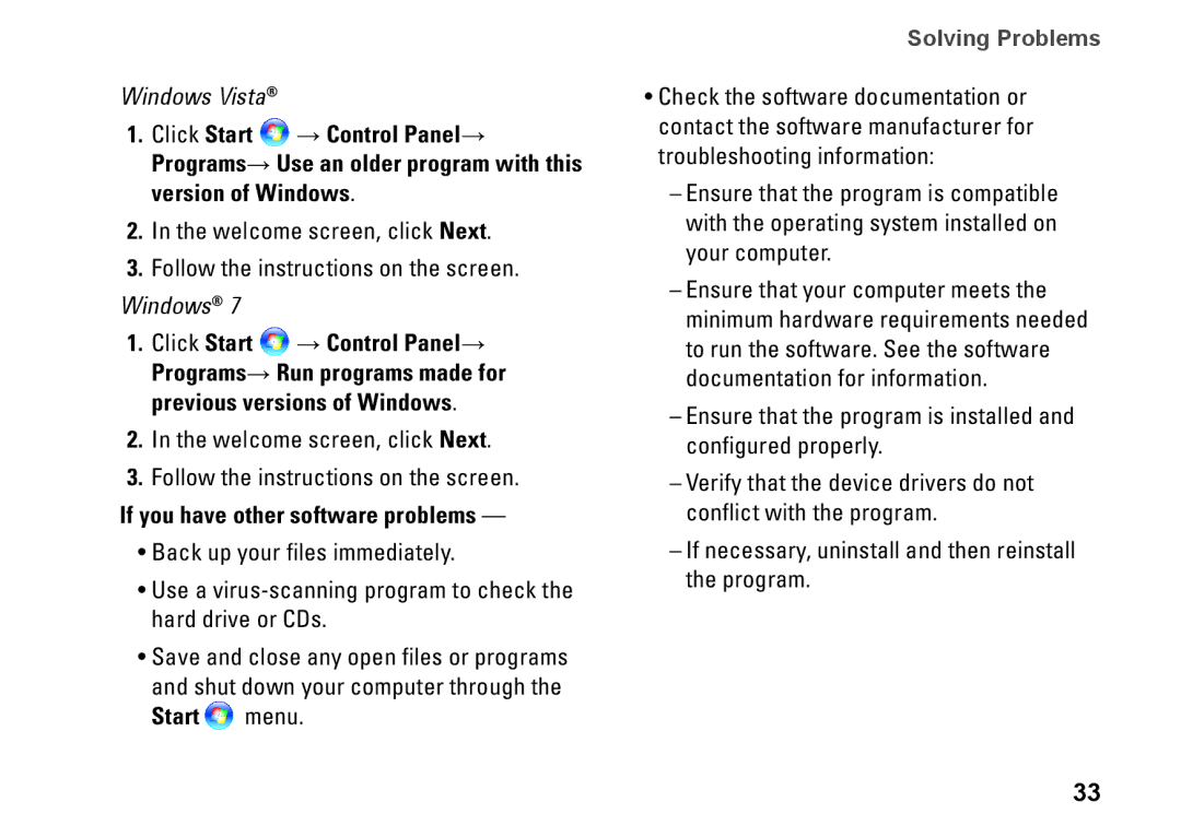 Dell 580, DCMF, 0WKG9DA00 setup guide Start menu 