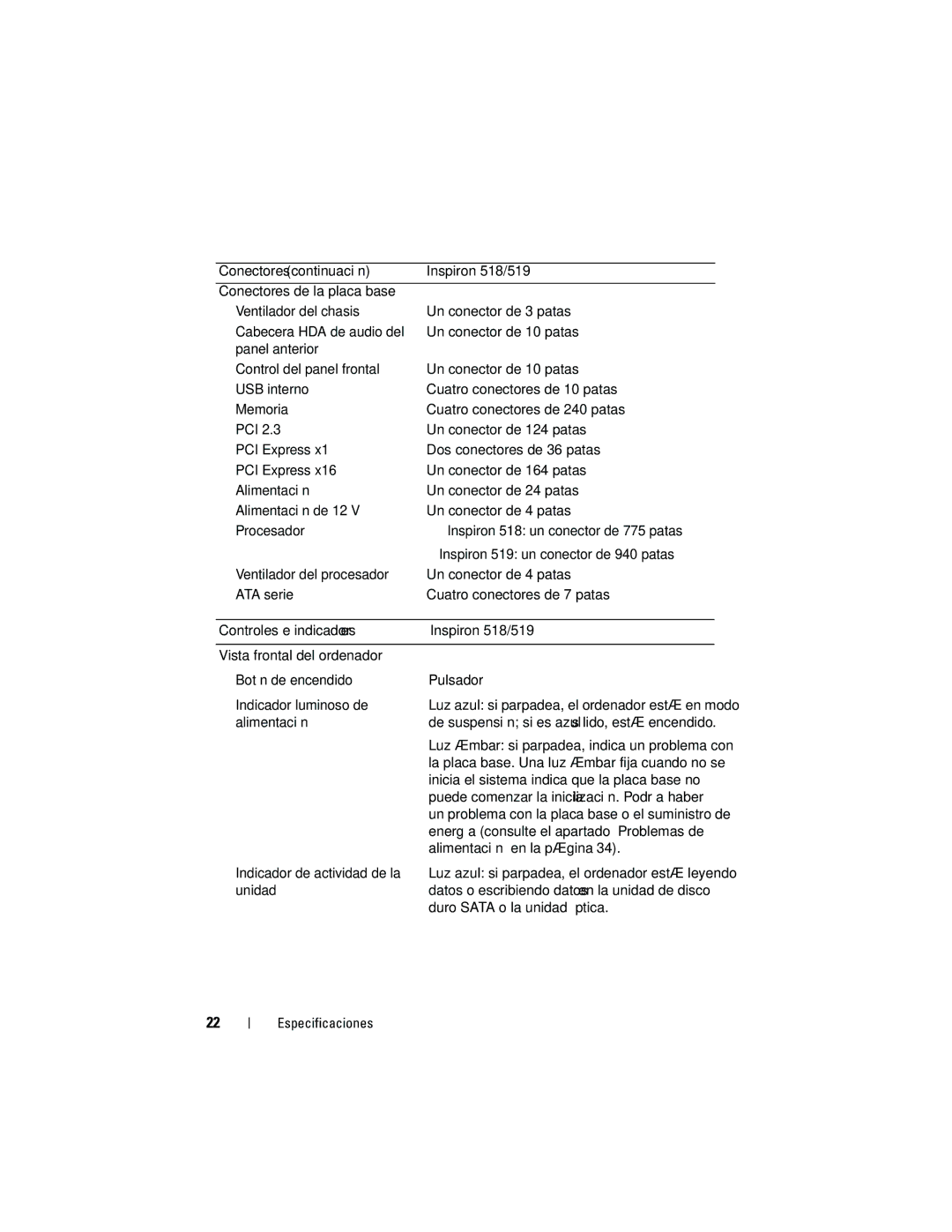 Dell DCMF manual Energía consulte el apartado Problemas de 