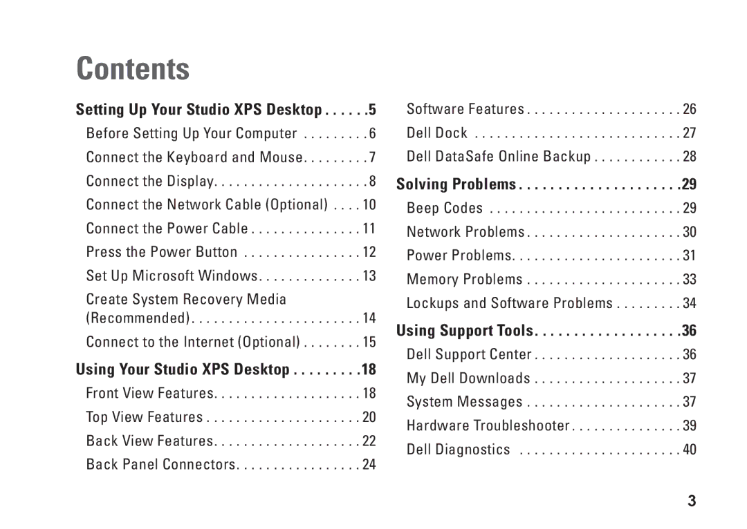 Dell DCRM, 0NWK08A01 setup guide Contents 